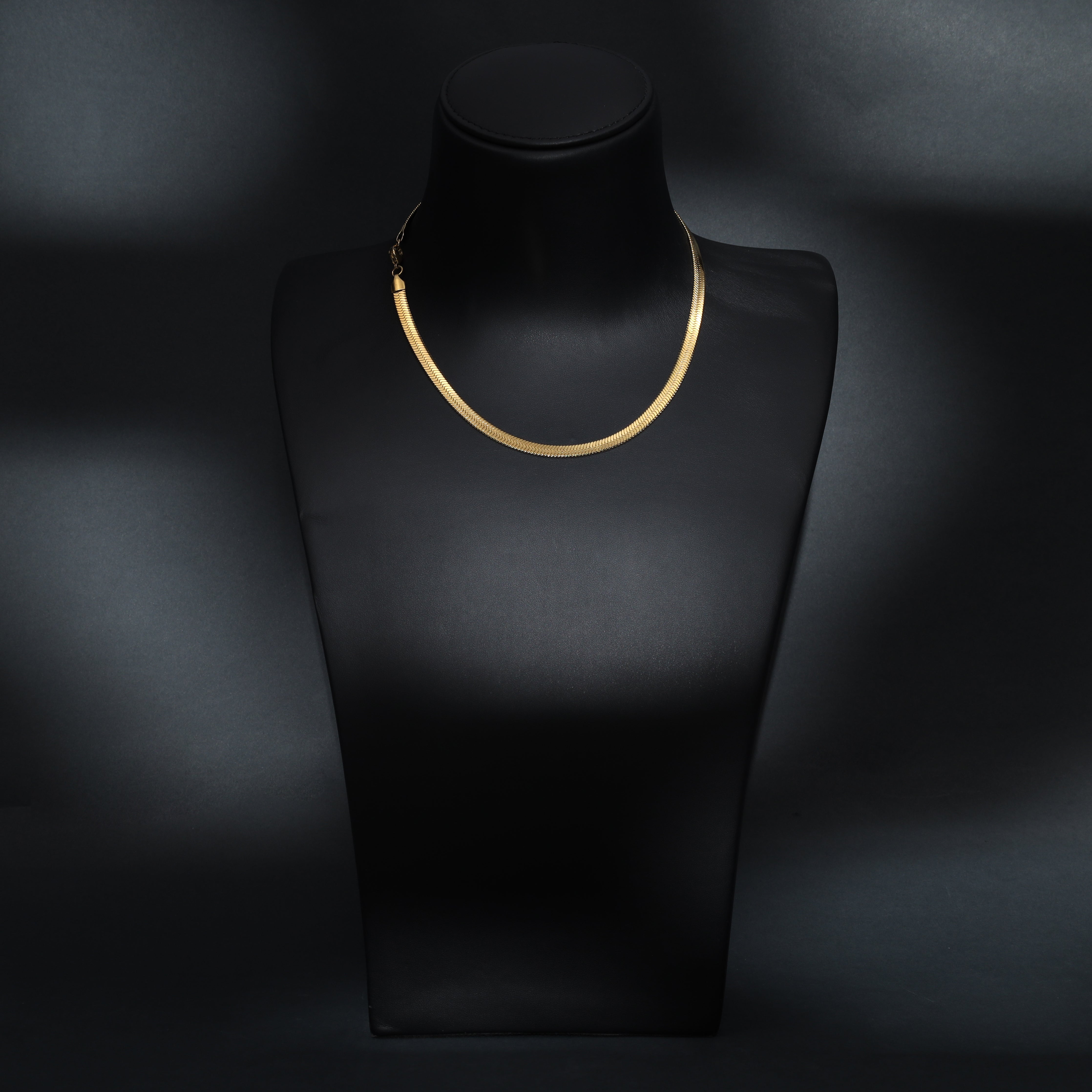 6mm Fishgrätenkette Herringbone Chain aus Edelstahl 18K vergoldet - Taipan Schmuck