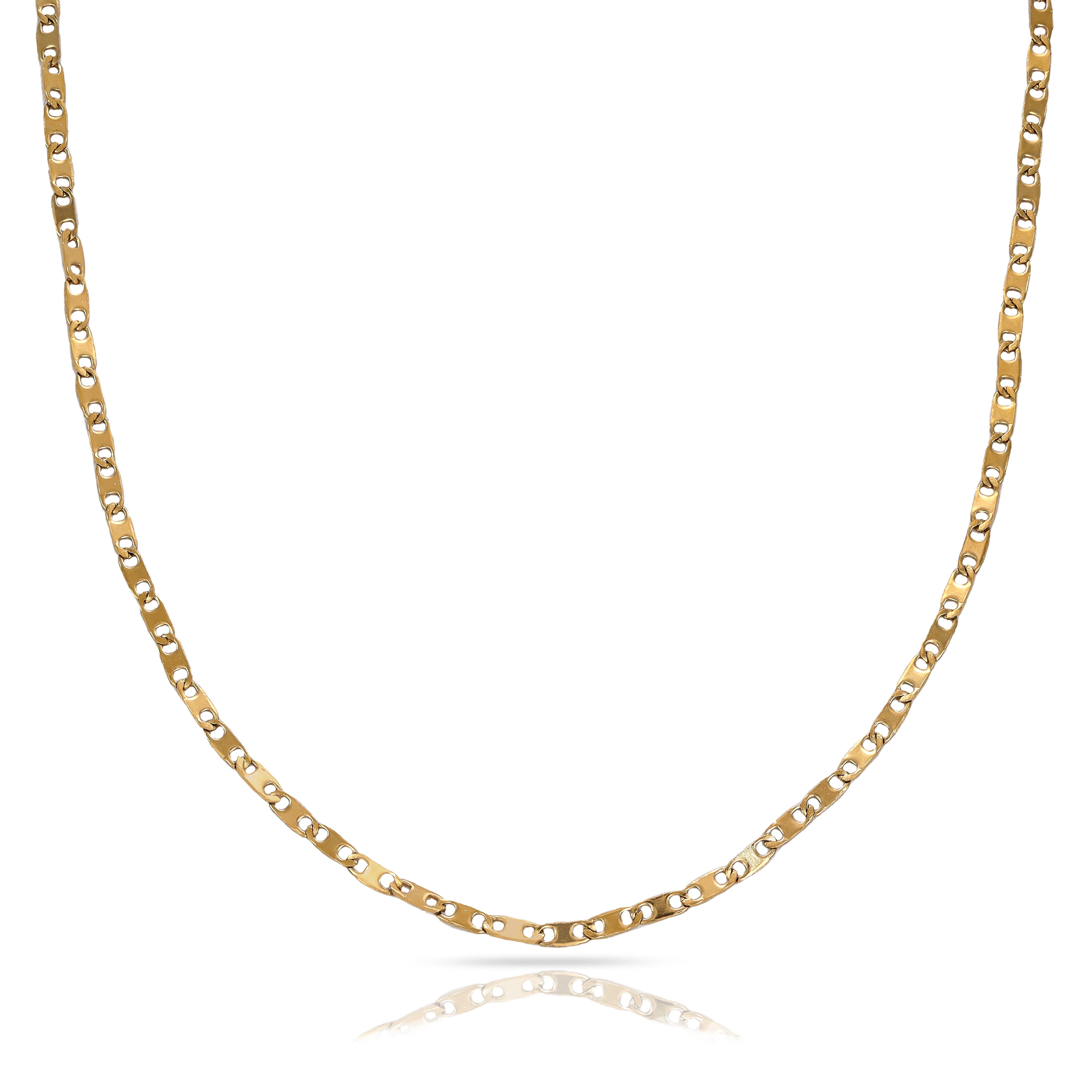 2mm filigrane Plättchenkette aus Edelstahl 18K vergoldet - Taipan Schmuck