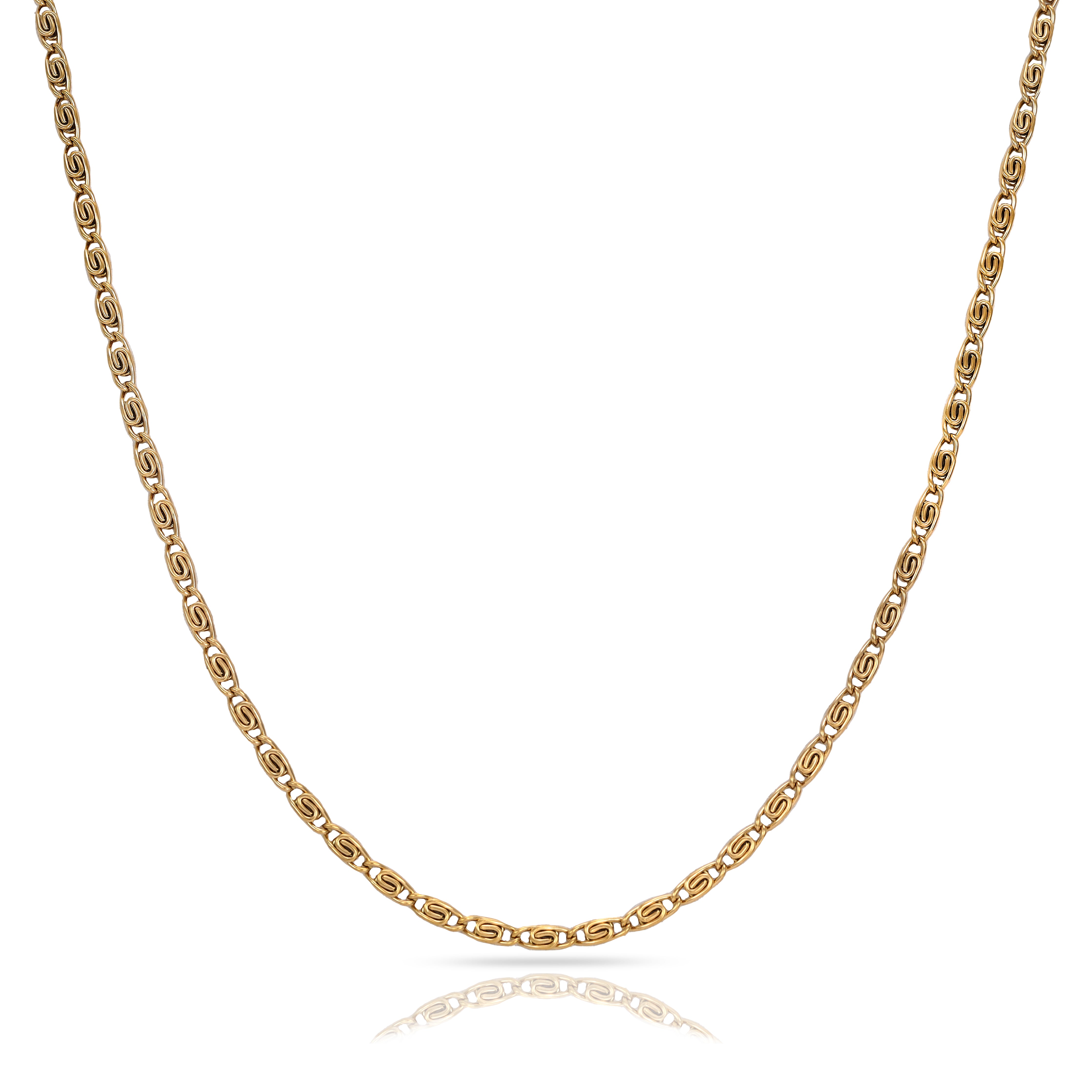 2,5mm S-Panzerkette aus Edelstahl 18K vergoldet - Taipan Schmuck