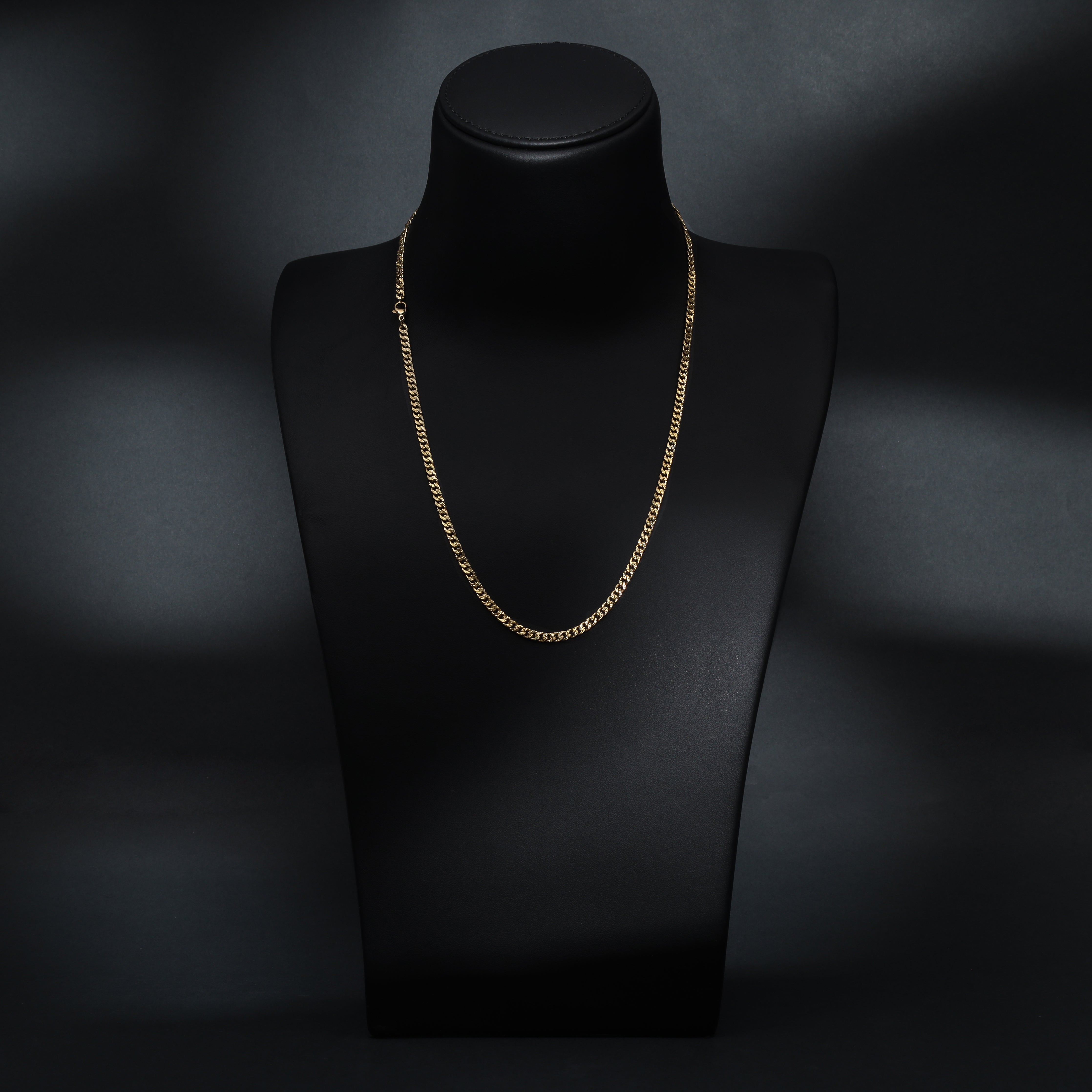 4mm Panzerkette mit Gravur aus Edelstahl 18K vergoldet - Taipan Schmuck