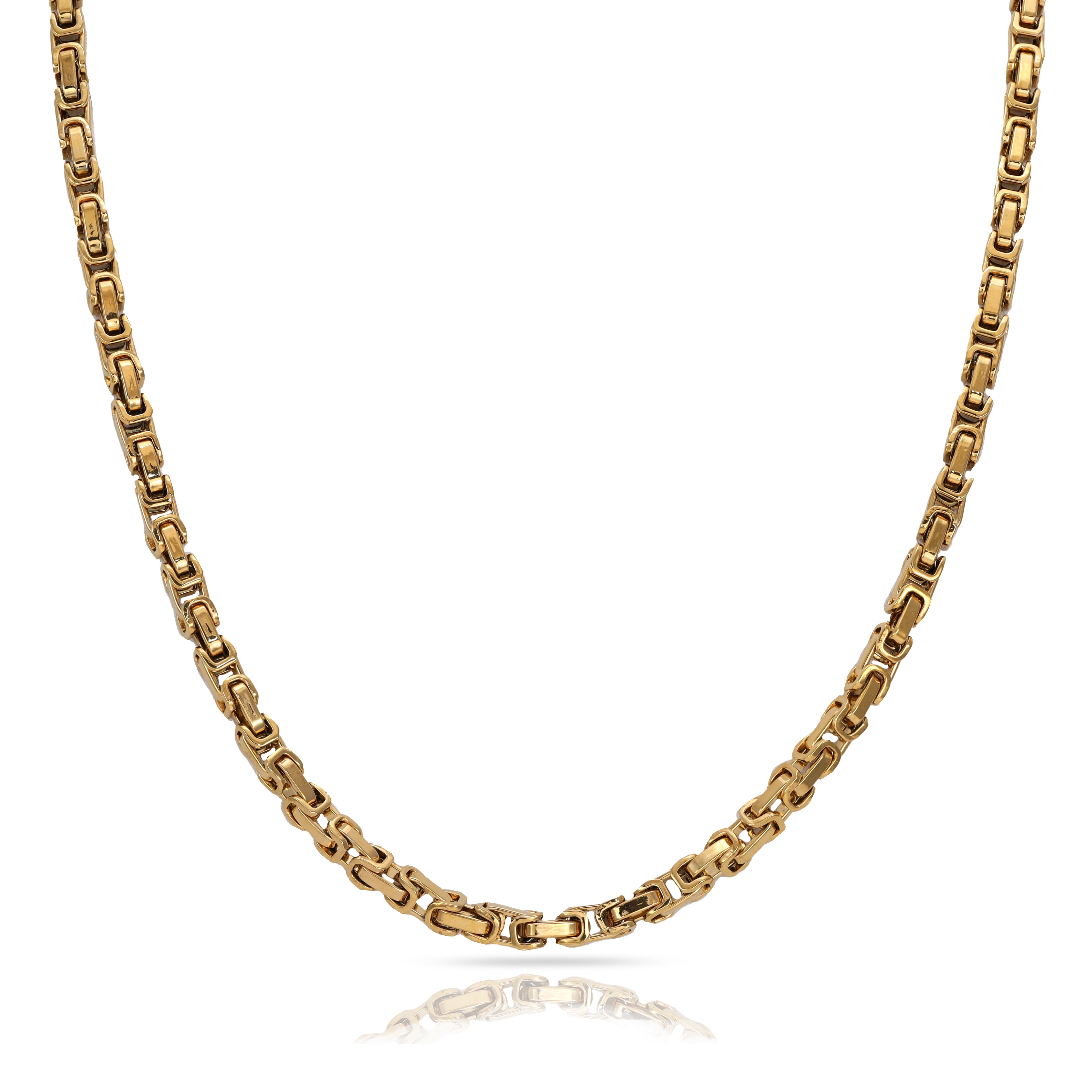 4mm Königskette aus Edelstahl 18K vergoldet - Taipan Schmuck