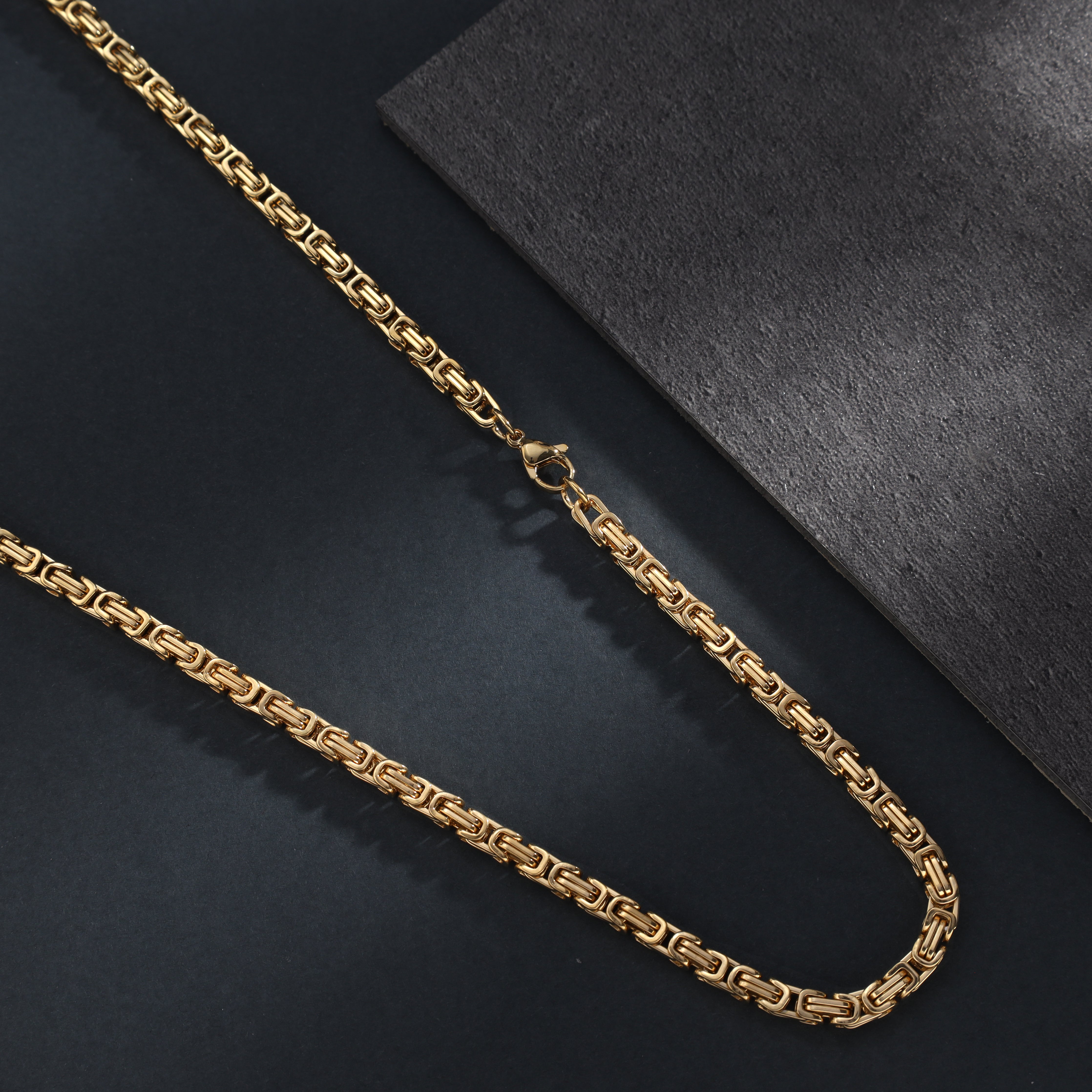 4mm Königskette aus Edelstahl 18K vergoldet - Taipan Schmuck