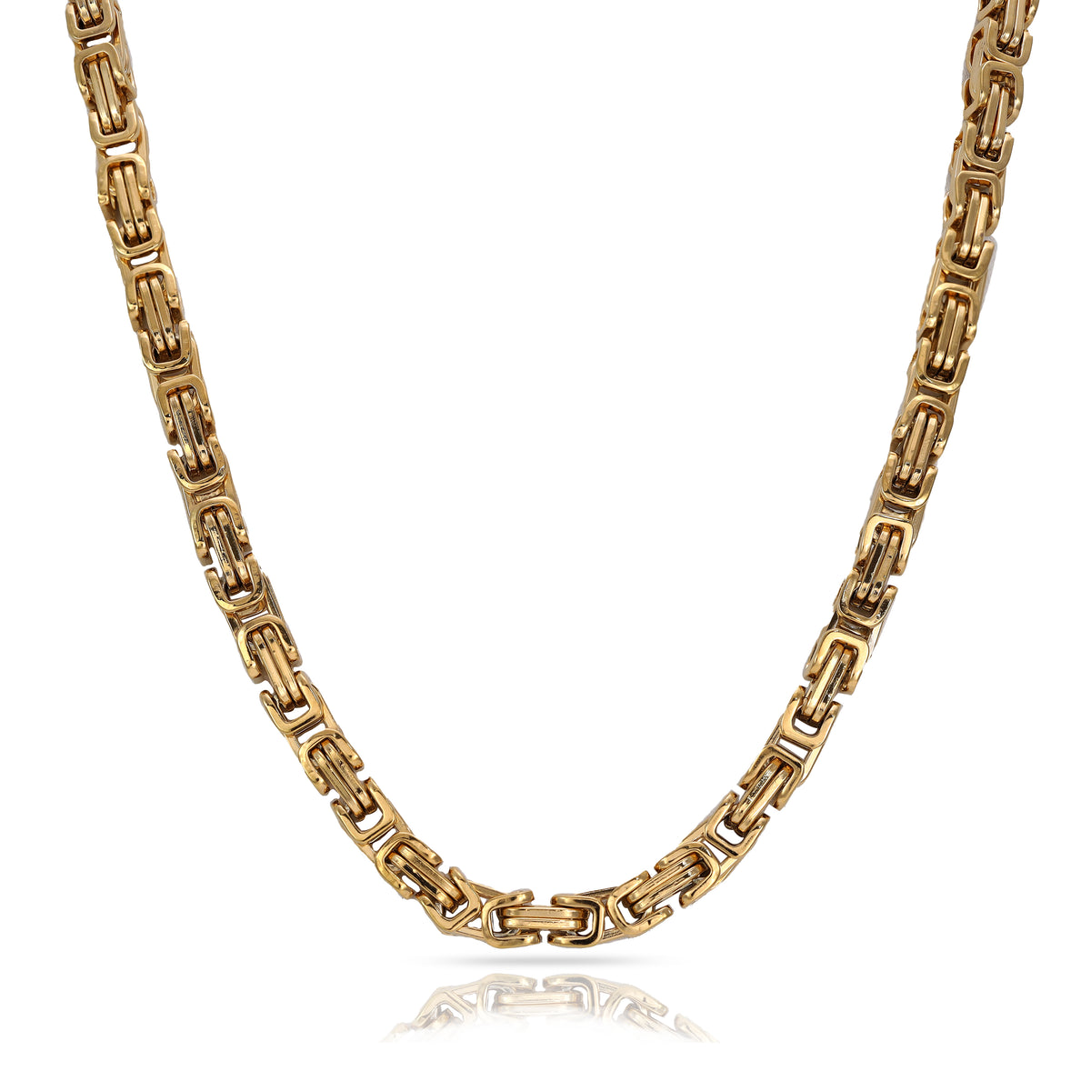 6mm Königskette aus Edelstahl 18K vergoldet - Taipan Schmuck