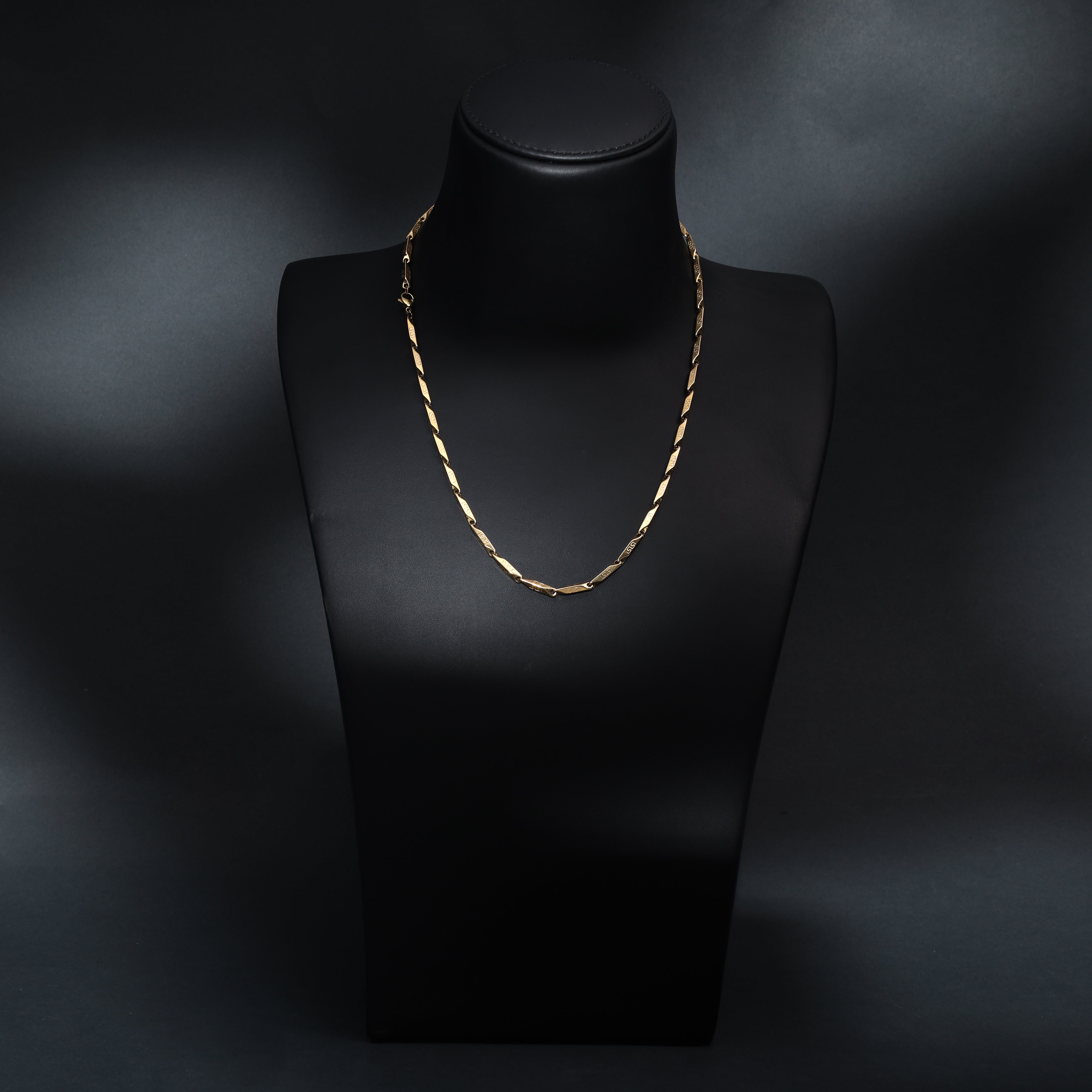 3mm Bullet Chain 55cm lang aus Edelstahl 18K vergoldet - Taipan Schmuck