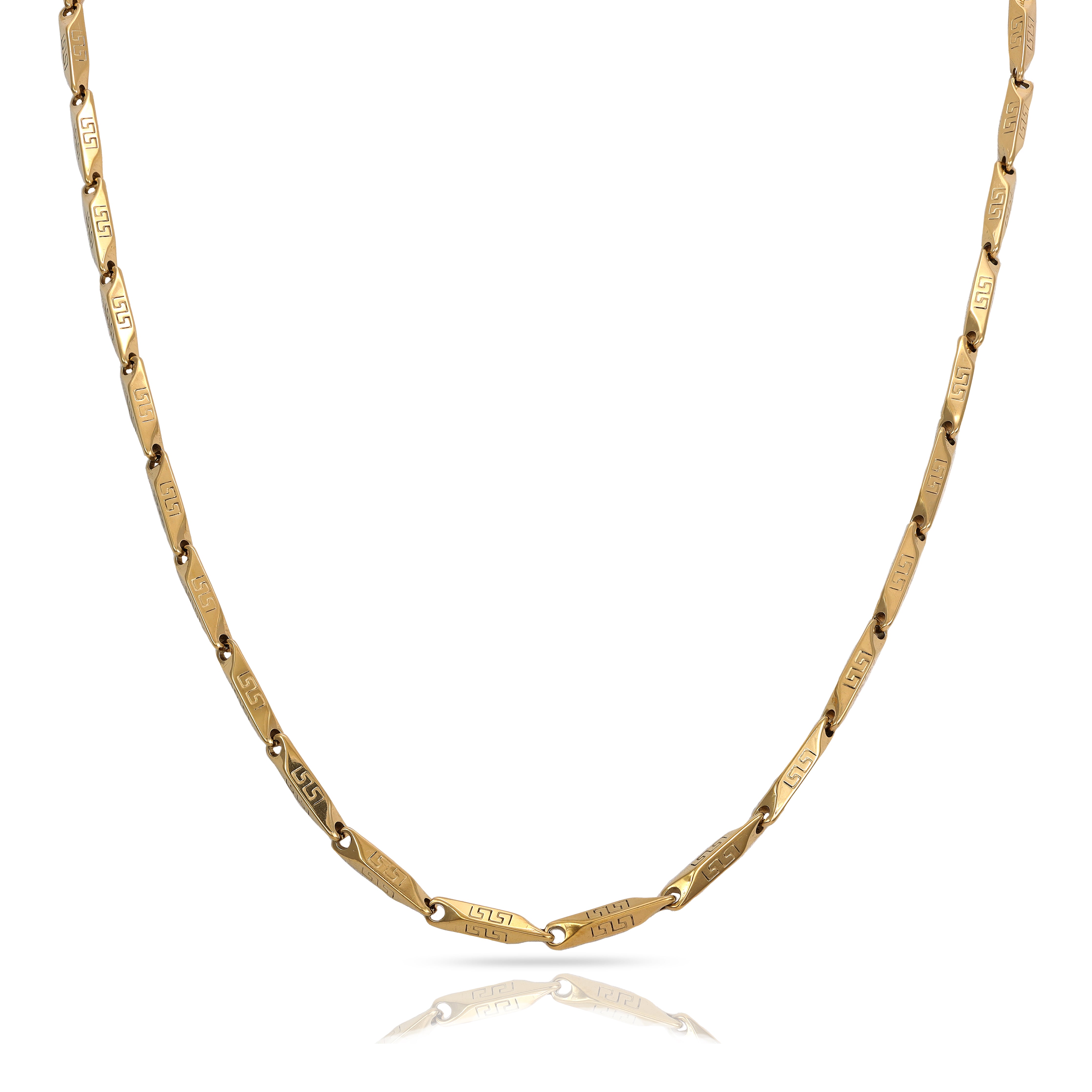 3mm Bullet Chain 55cm lang aus Edelstahl 18K vergoldet - Taipan Schmuck