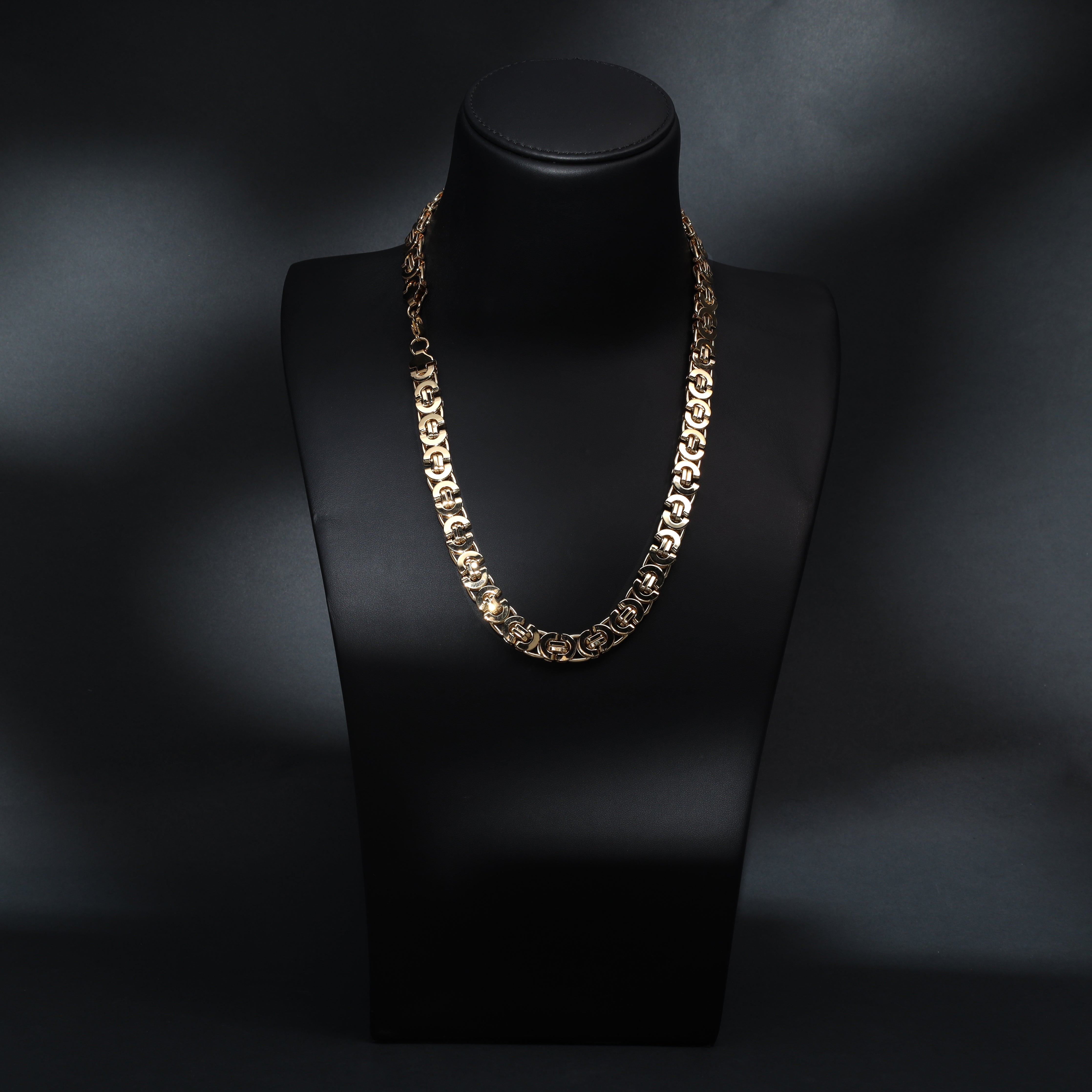 11mm Etruskerkette 60cm lang aus Edelstahl 18K vergoldet - Taipan Schmuck