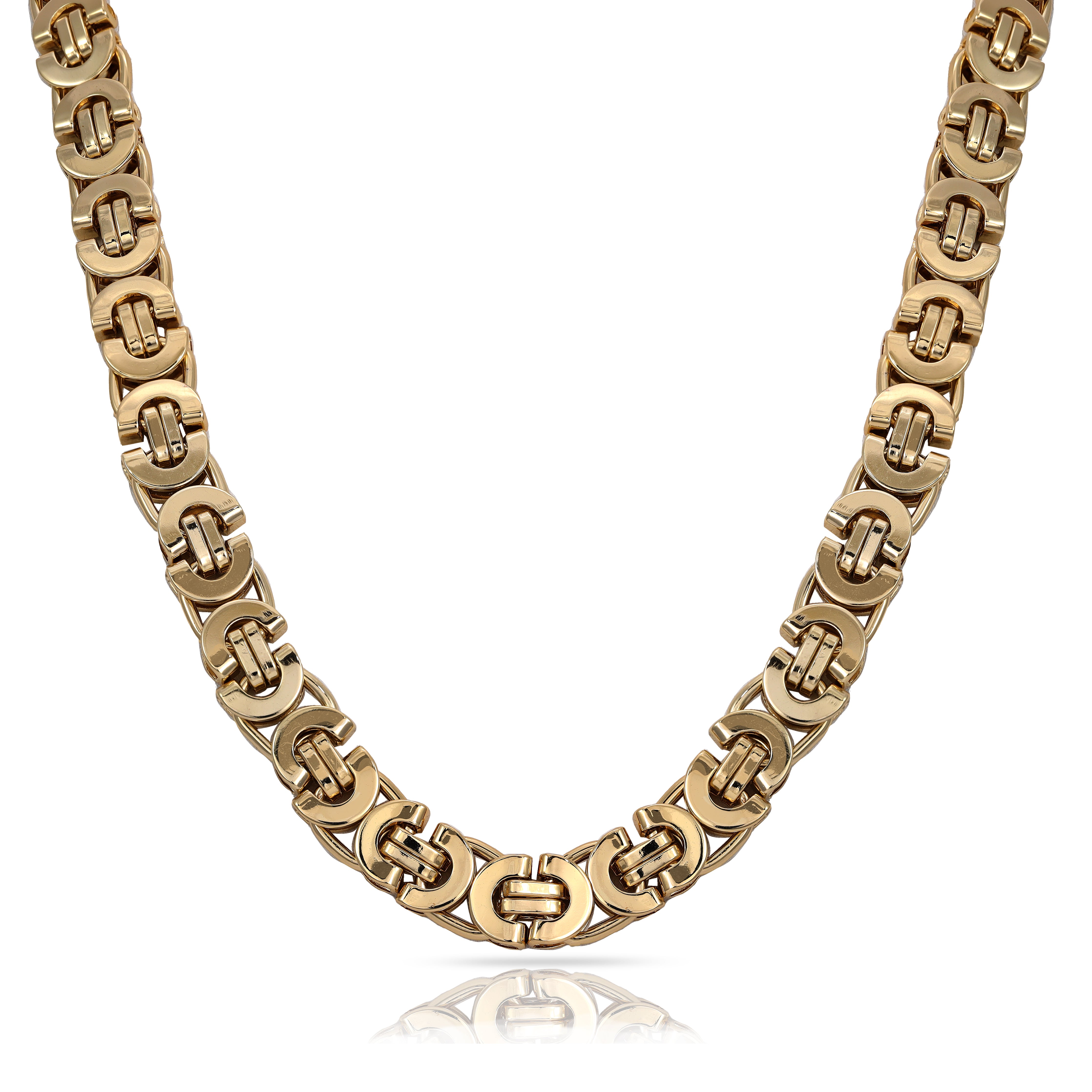 11mm Etruskerkette 60cm lang aus Edelstahl 18K vergoldet - Taipan Schmuck