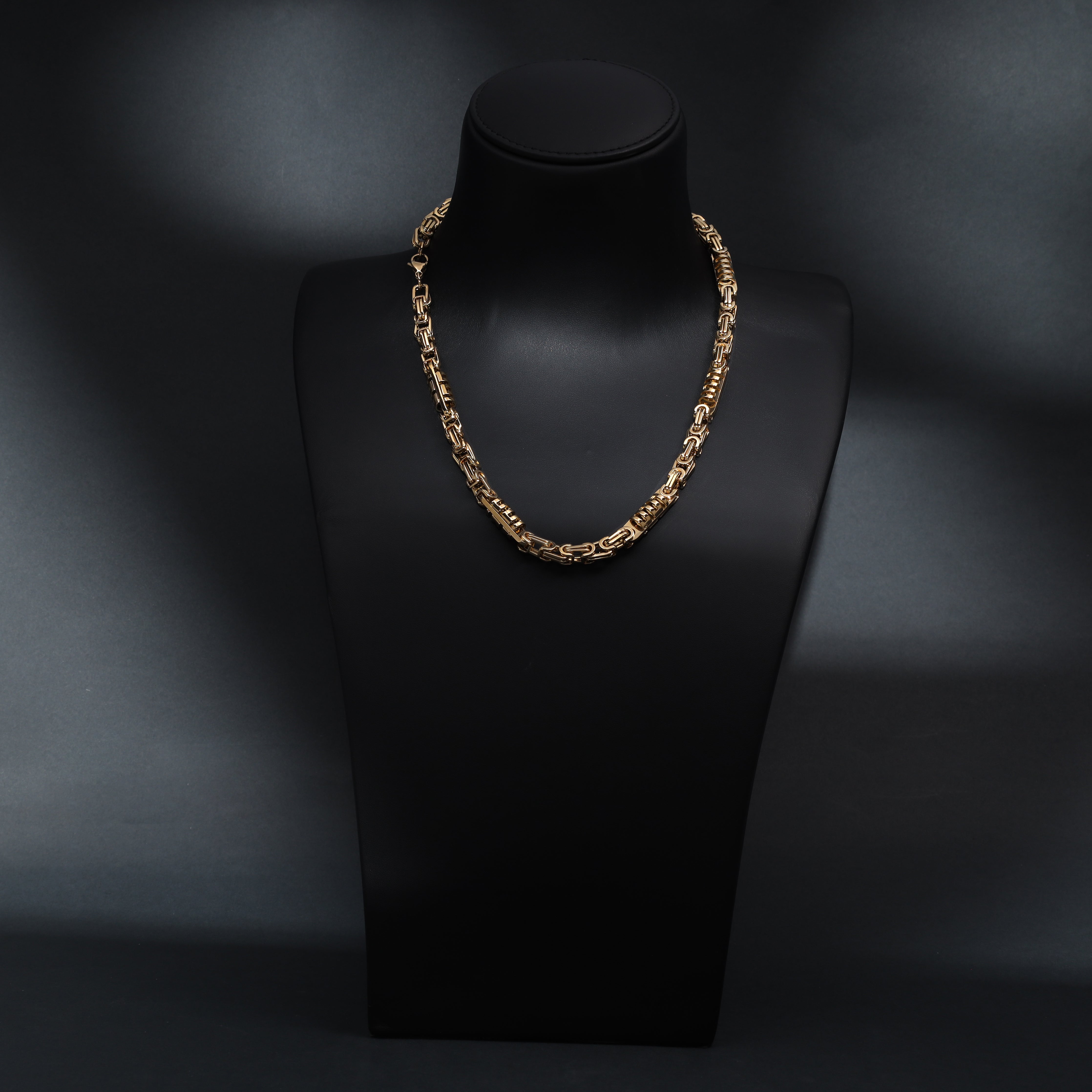 8mm Königskette + Montecarlo aus Edelstahl 18K vergoldet - Taipan Schmuck