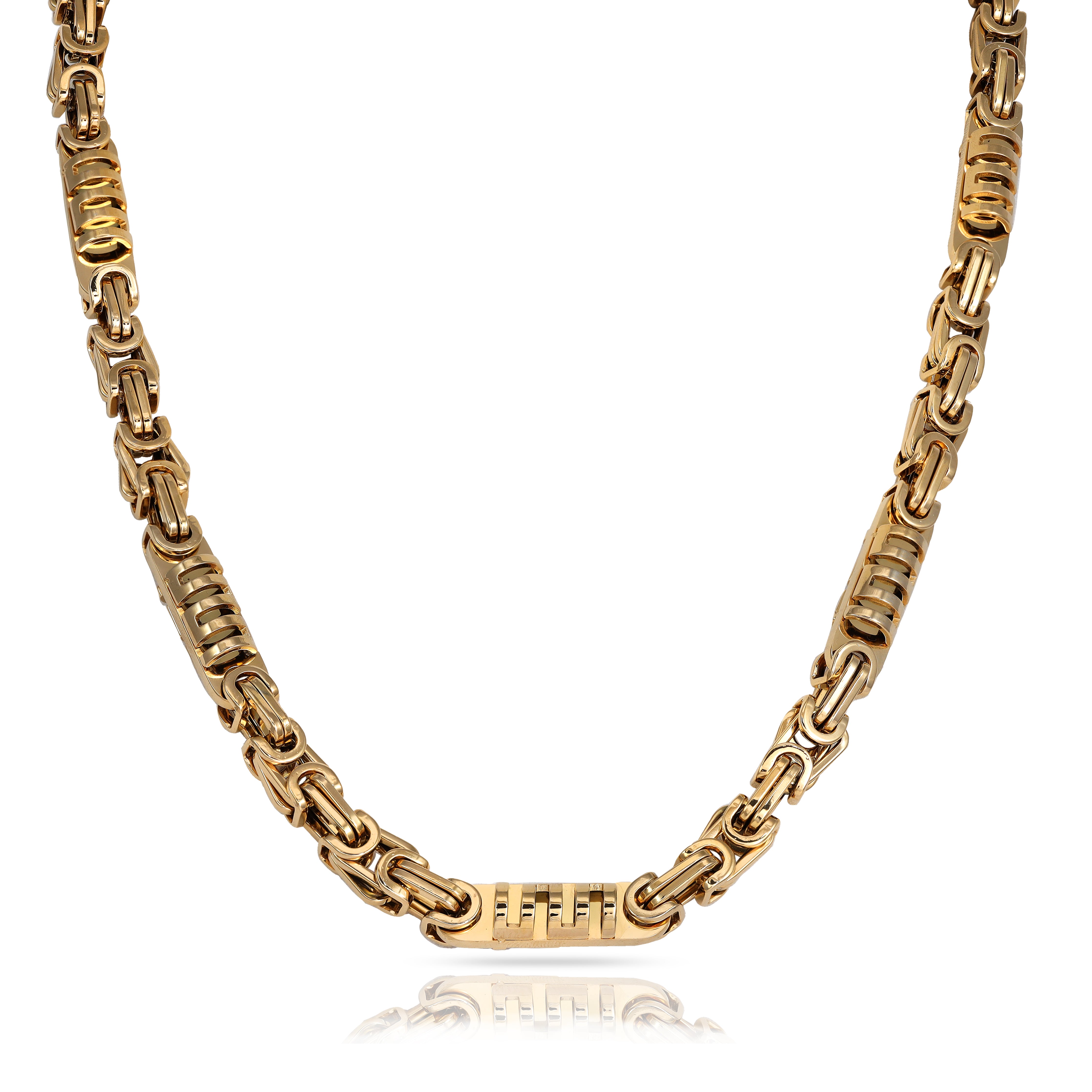 8mm Königskette + Montecarlo aus Edelstahl 18K vergoldet - Taipan Schmuck