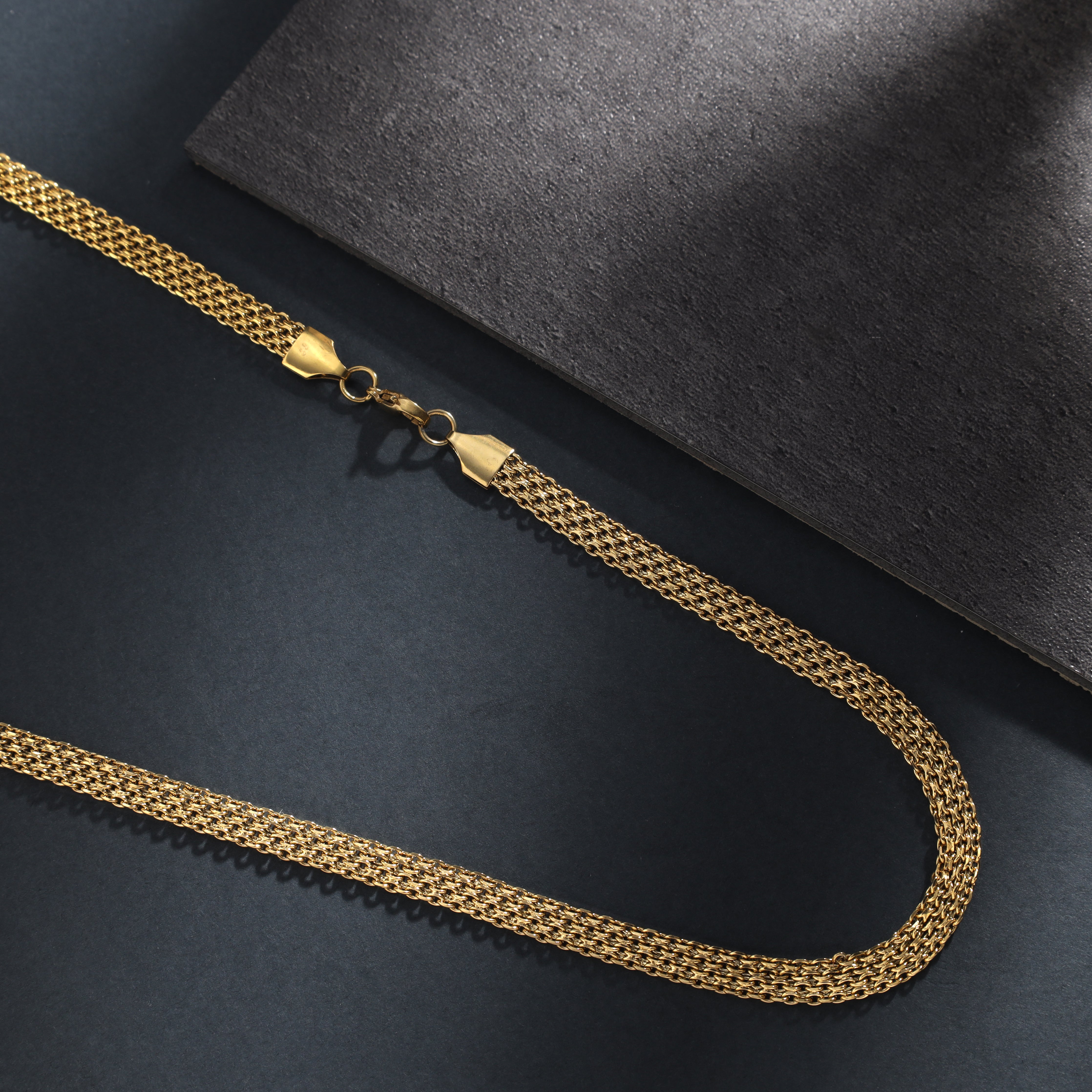 6mm Bismarck Kette aus Edelstahl 18K Vergoldet - Taipan Schmuck