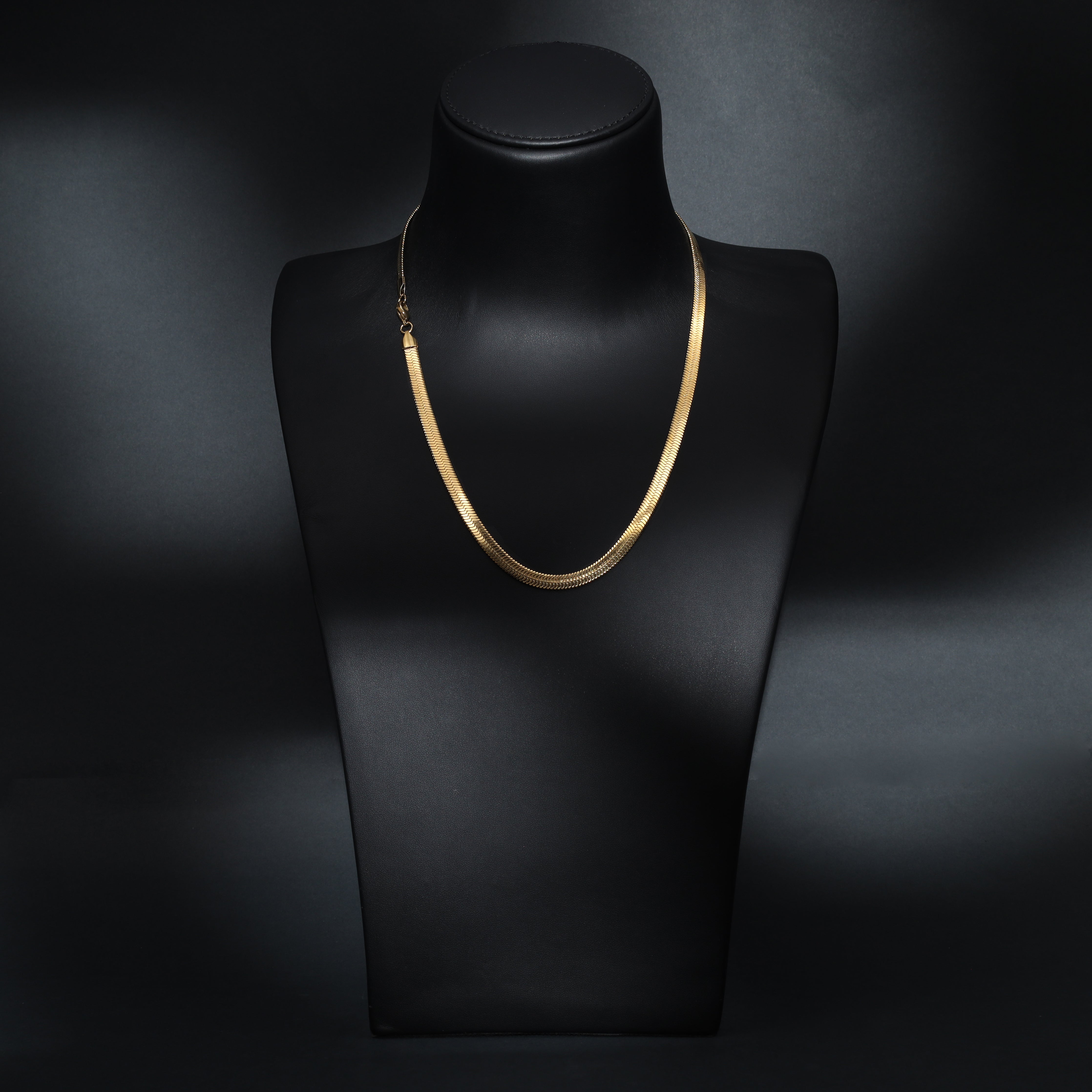 6mm Fishgrätenkette Herringbone Chain aus Edelstahl 18K vergoldet - Taipan Schmuck