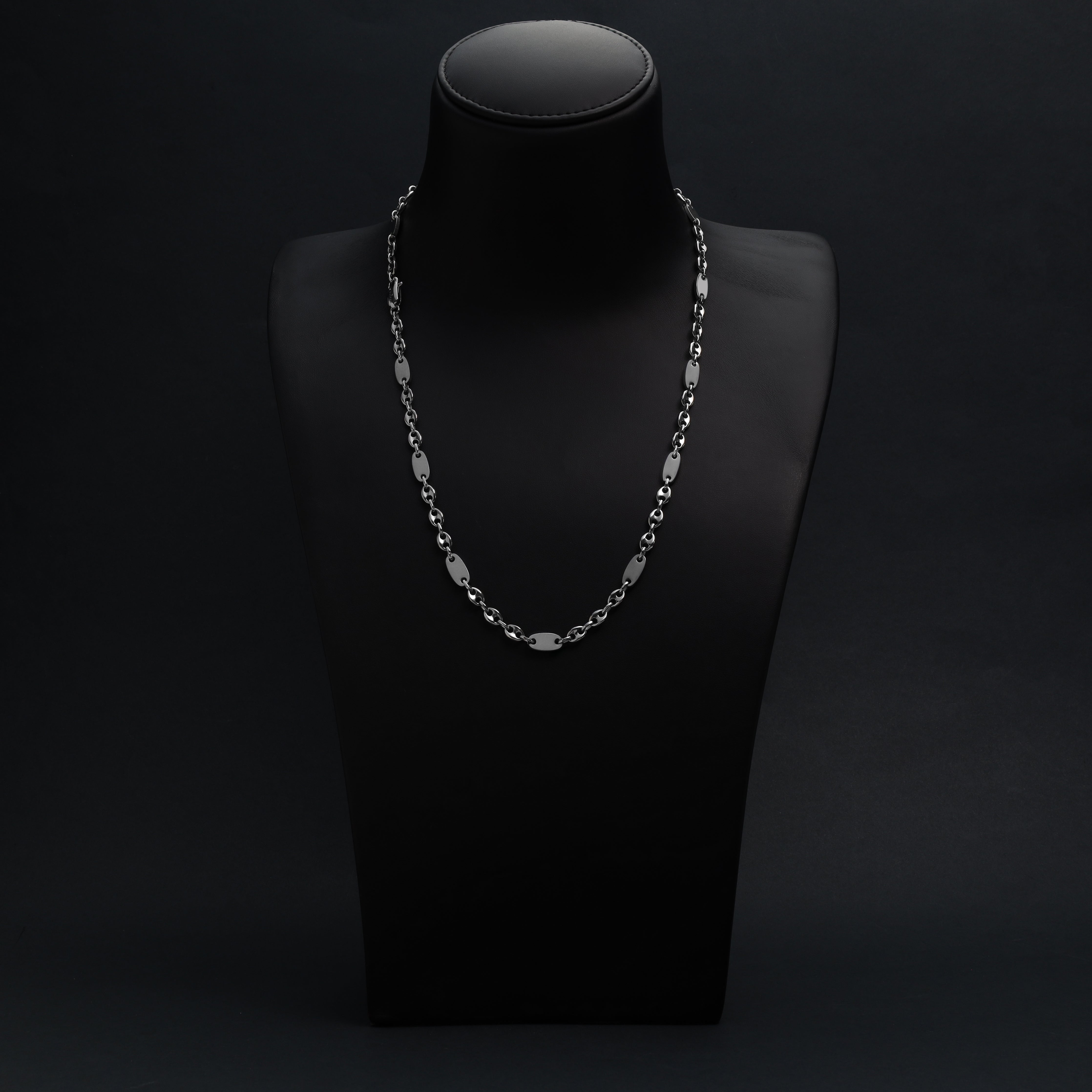 Plattenkette + Bohnenkette 6mm breit aus Edelstahl - Taipan Schmuck