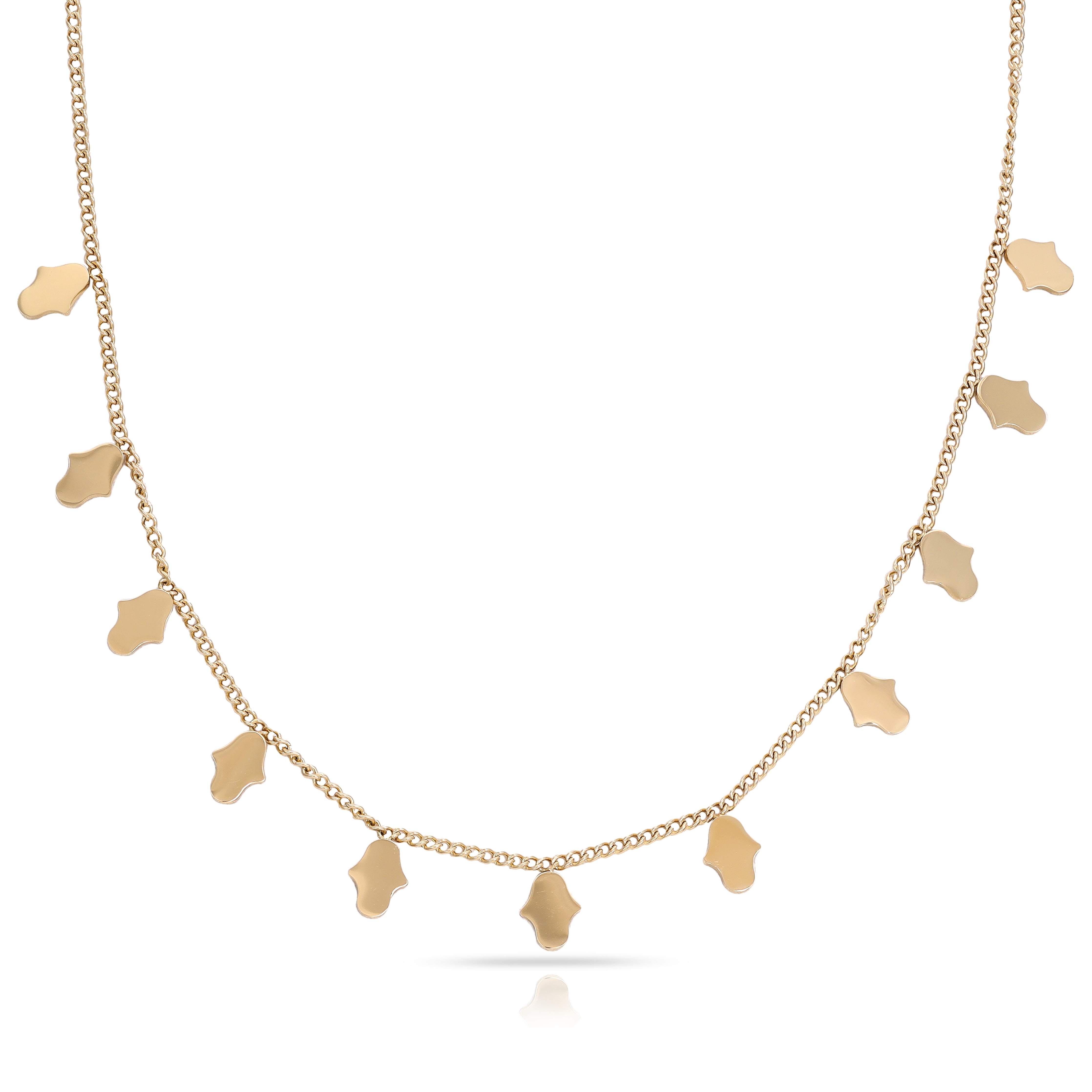 Damenkette mit Hamza Hand der Fatima Anhänger aus Edelstahl 18K Vergoldet - Taipan Schmuck