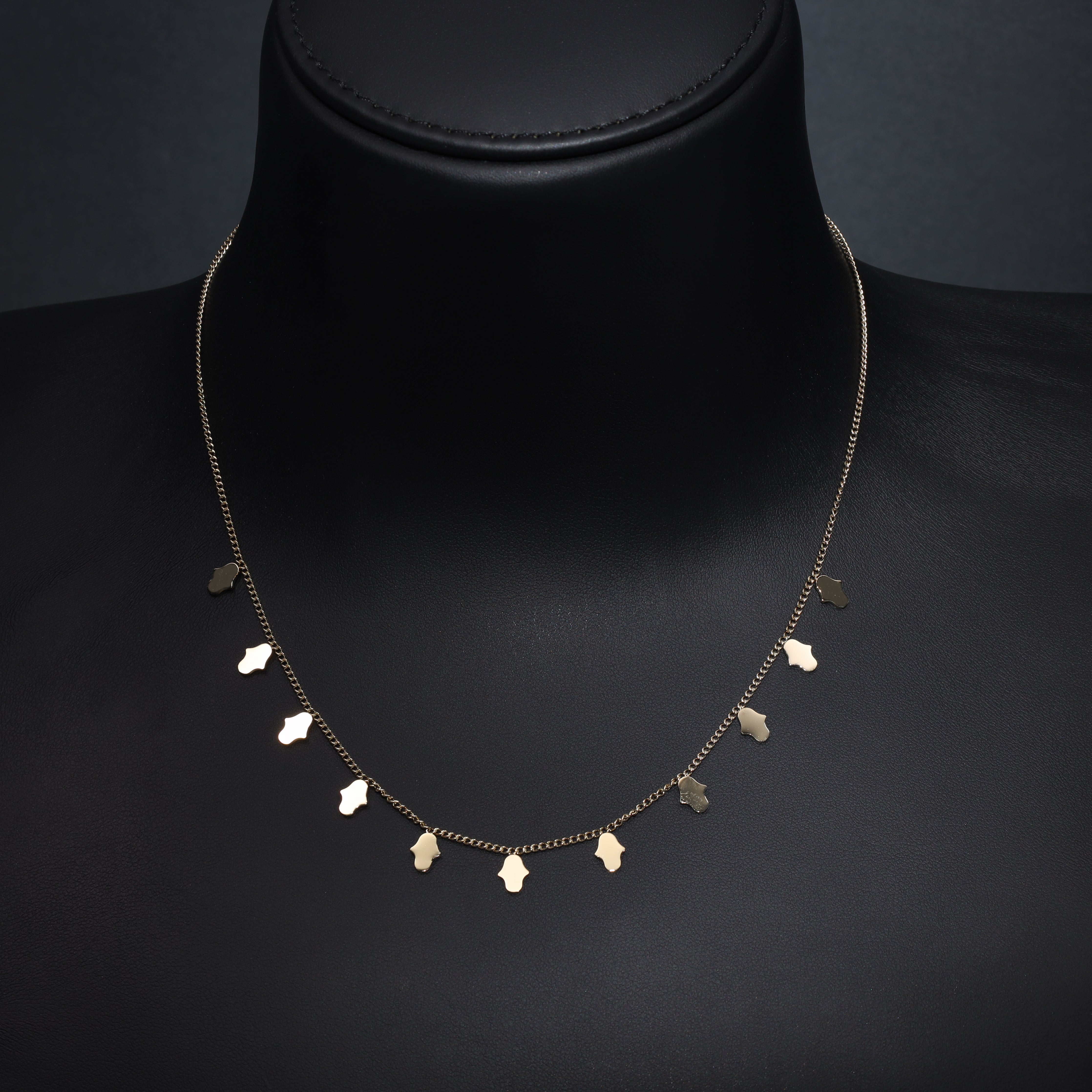 Damenkette mit Hamza Hand der Fatima Anhänger aus Edelstahl 18K Vergoldet - Taipan Schmuck