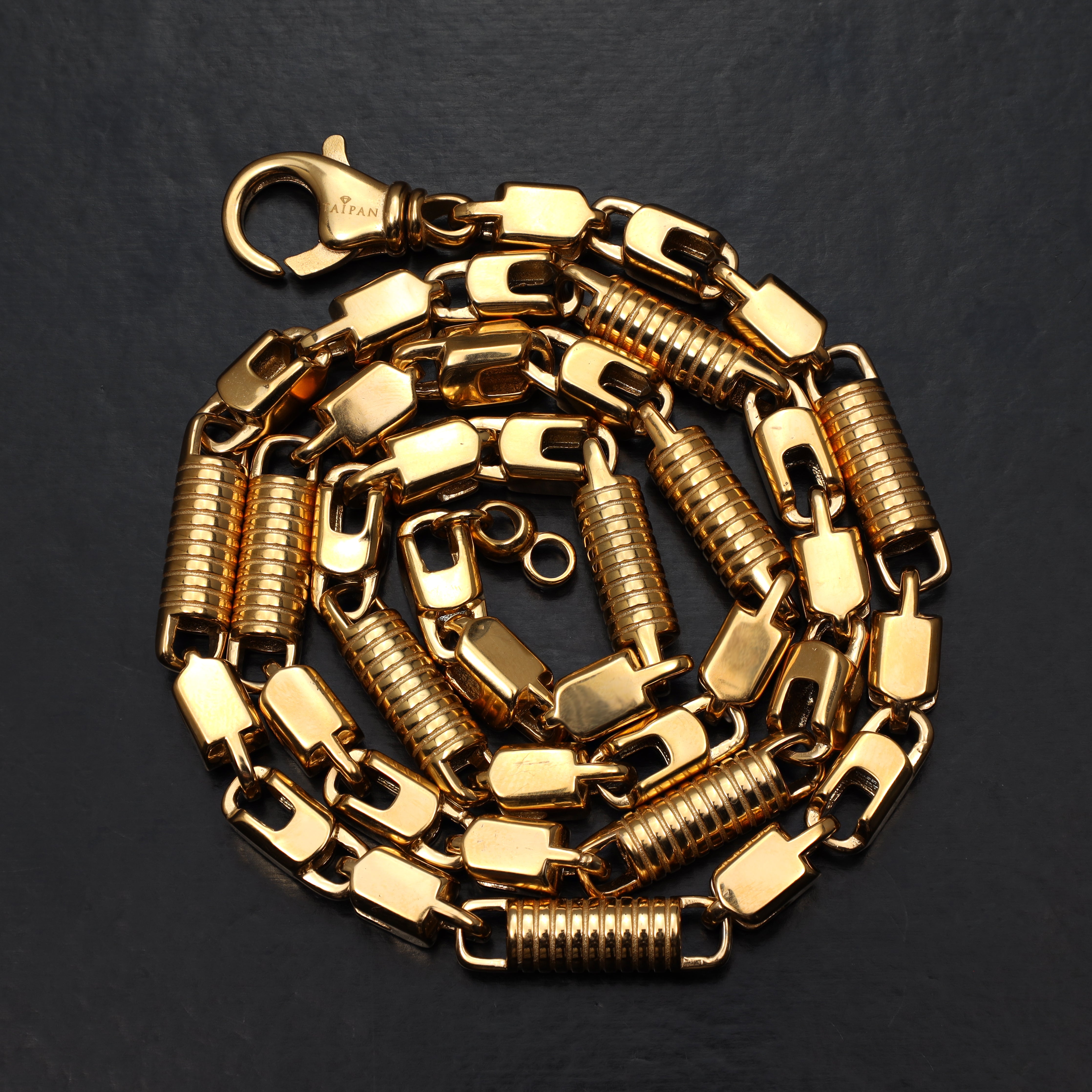 6mm Montercarlo Kette aus Edelstahl 18K Vergoldet - Taipan Schmuck
