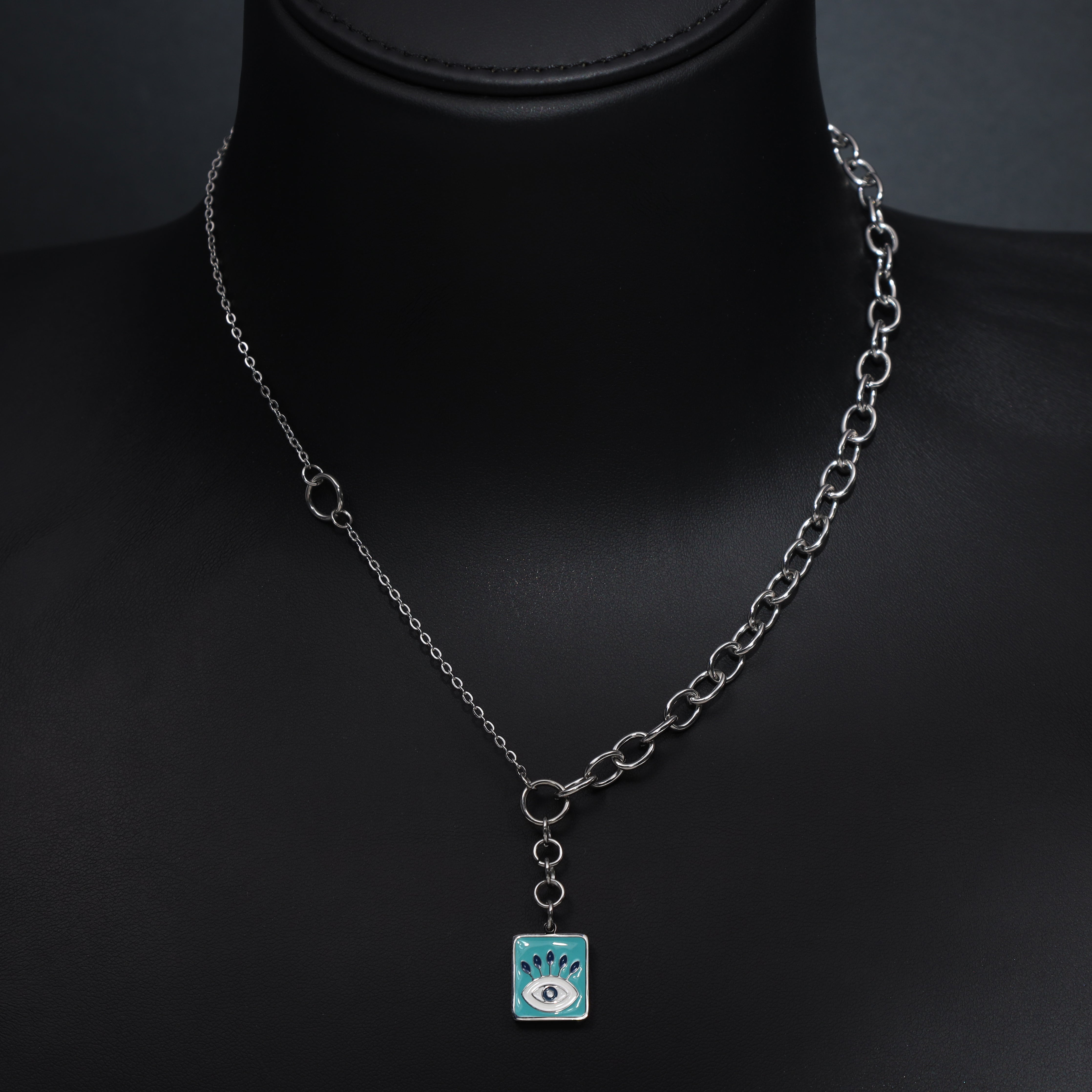 Damenkette mit Evil Eye Anhänger aus Edelstahl