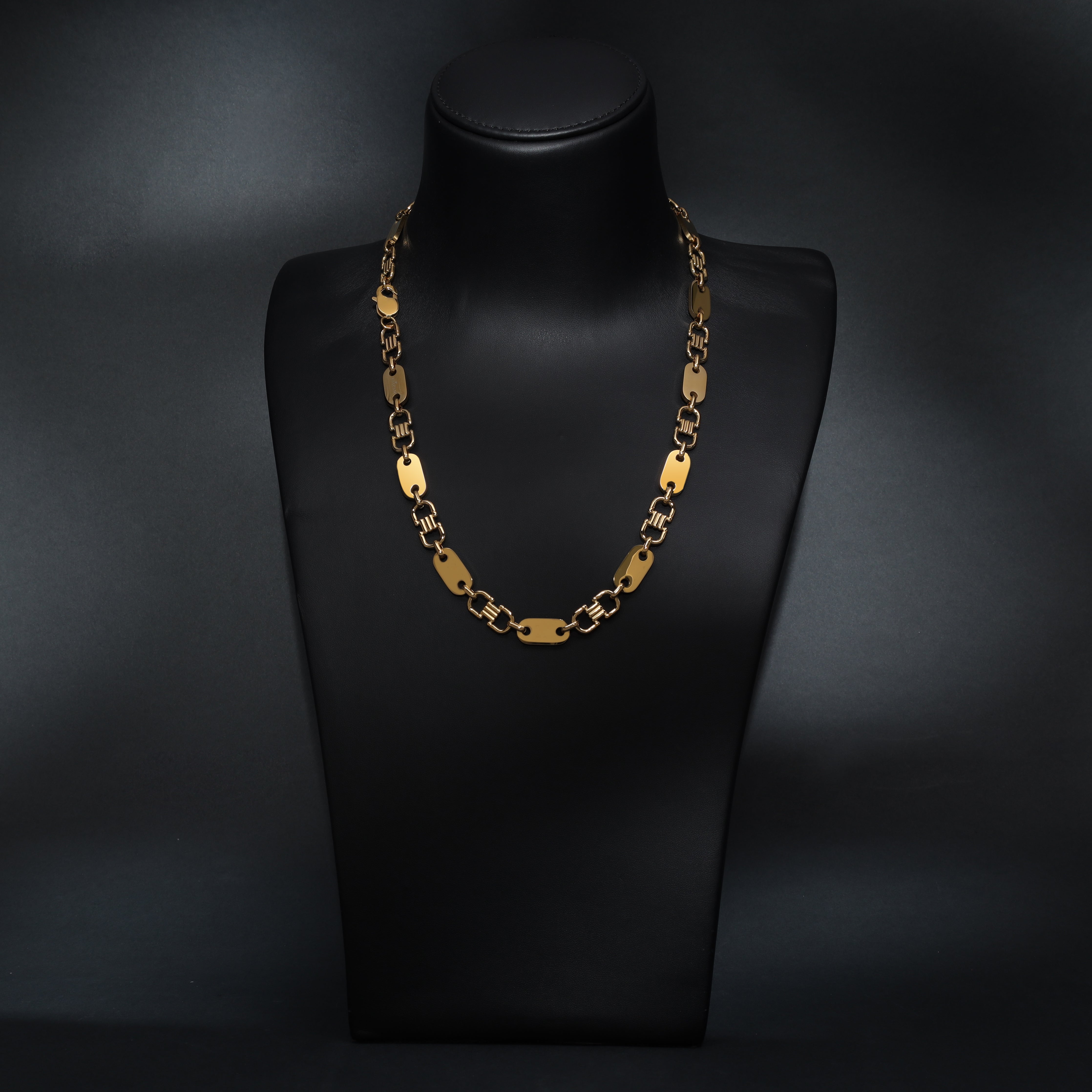 Plattenkette 10mm breite Steigbügelkette aus Edelstahl 18K Vergoldet - Taipan Schmuck