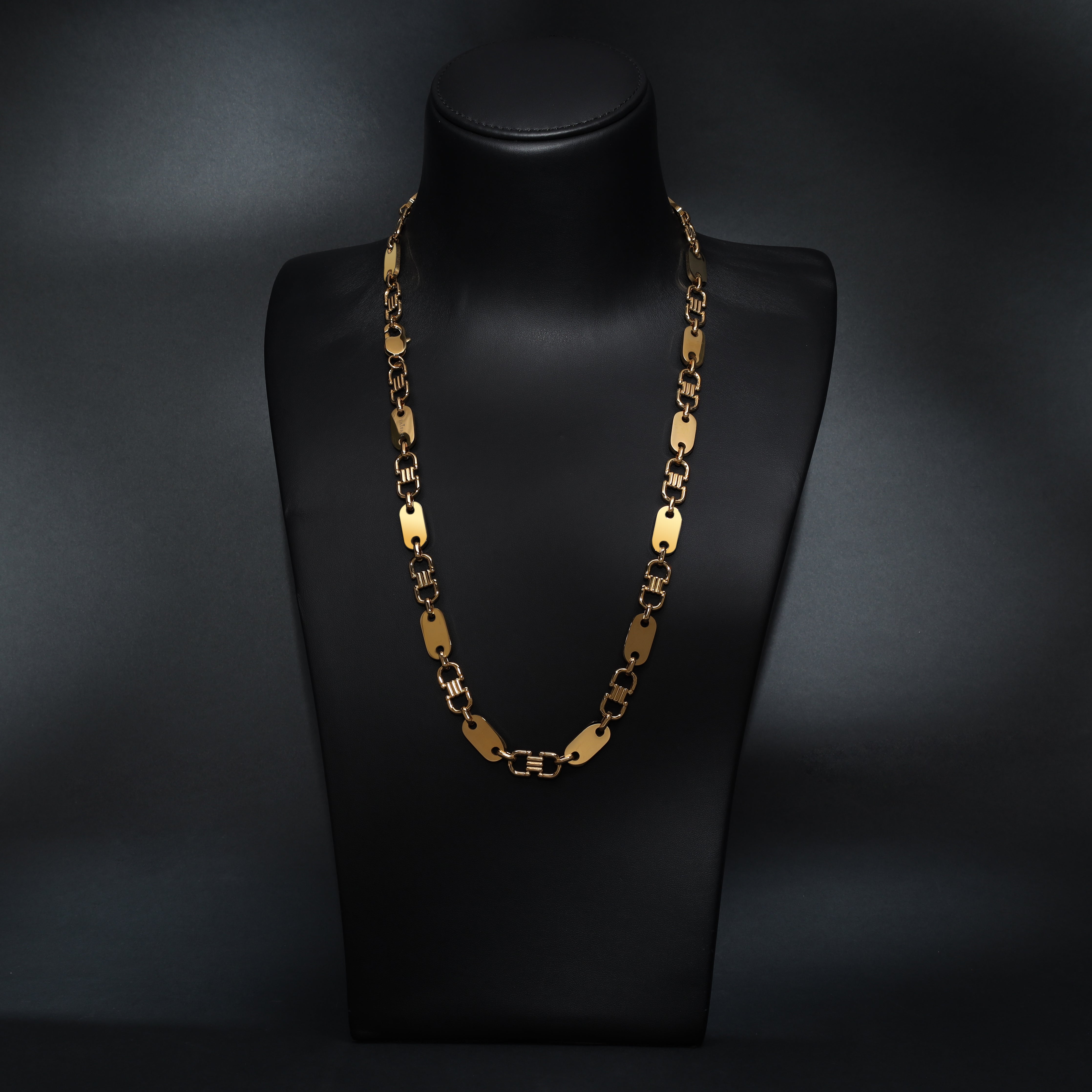 Plattenkette 10mm breite Steigbügelkette aus Edelstahl 18K Vergoldet - Taipan Schmuck