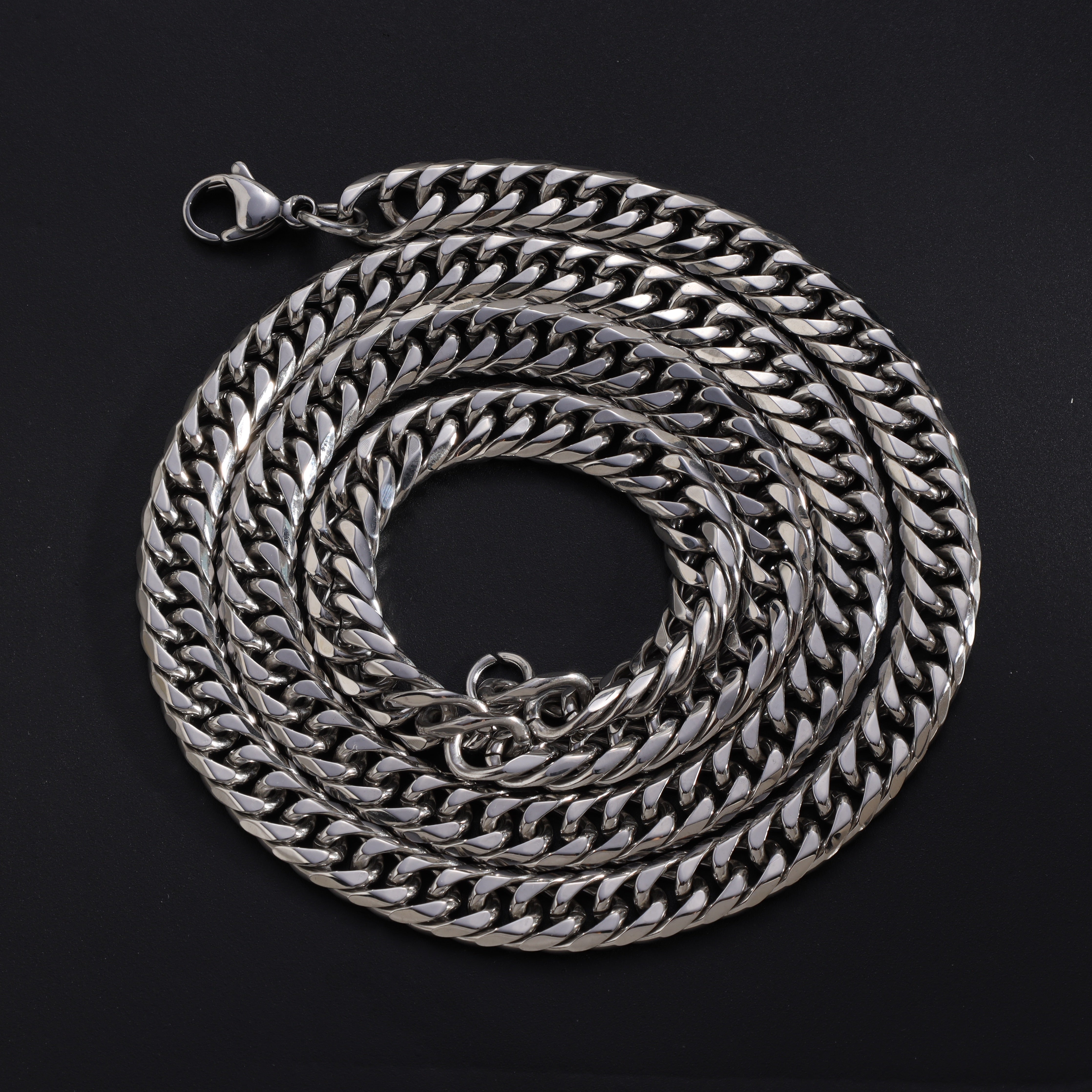 Doppel Panzerkette 7mm breit aus Edelstahl - Taipan Schmuck