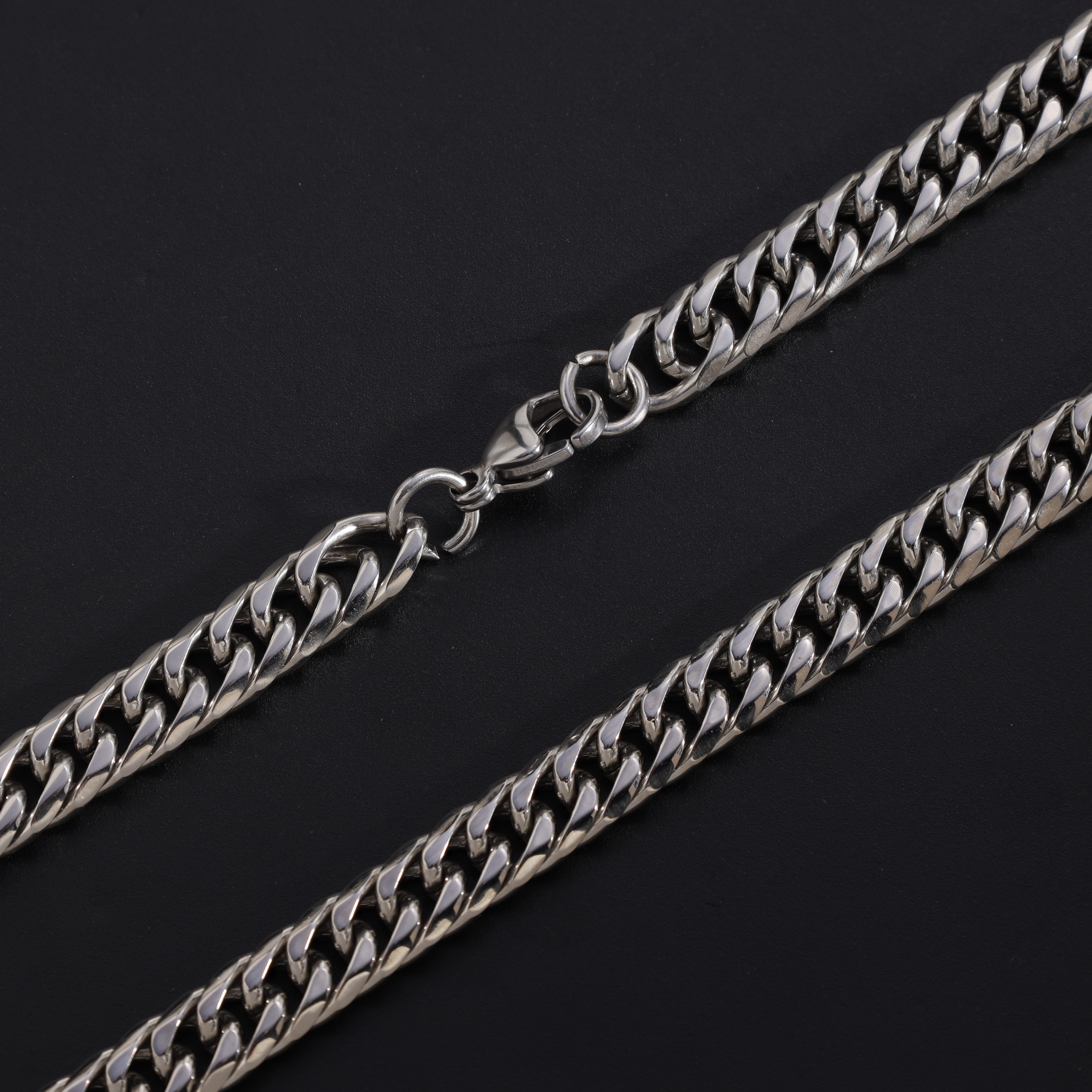 Doppel Panzerkette 7mm breit aus Edelstahl - Taipan Schmuck
