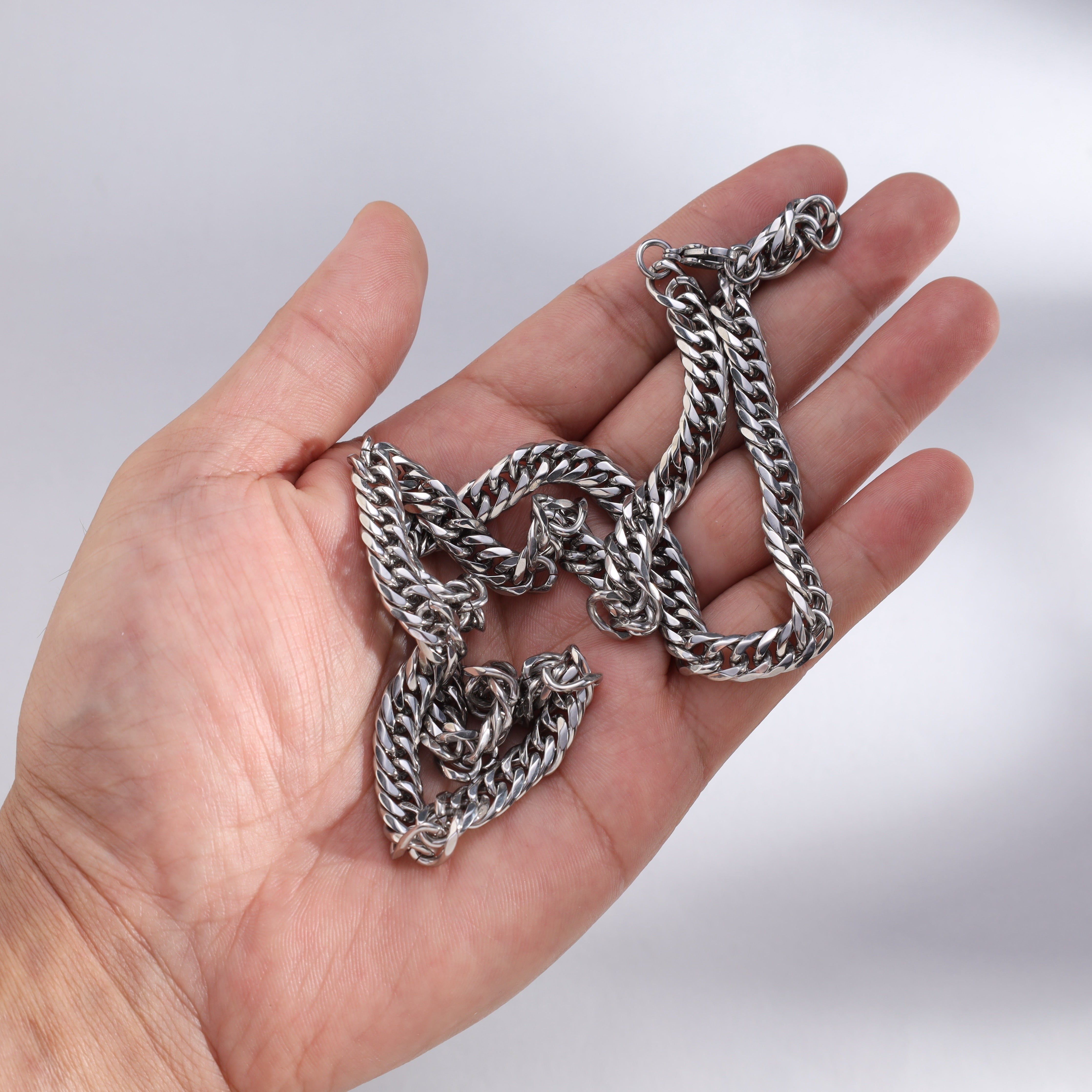 Doppel Panzerkette 7mm breit aus Edelstahl - Taipan Schmuck