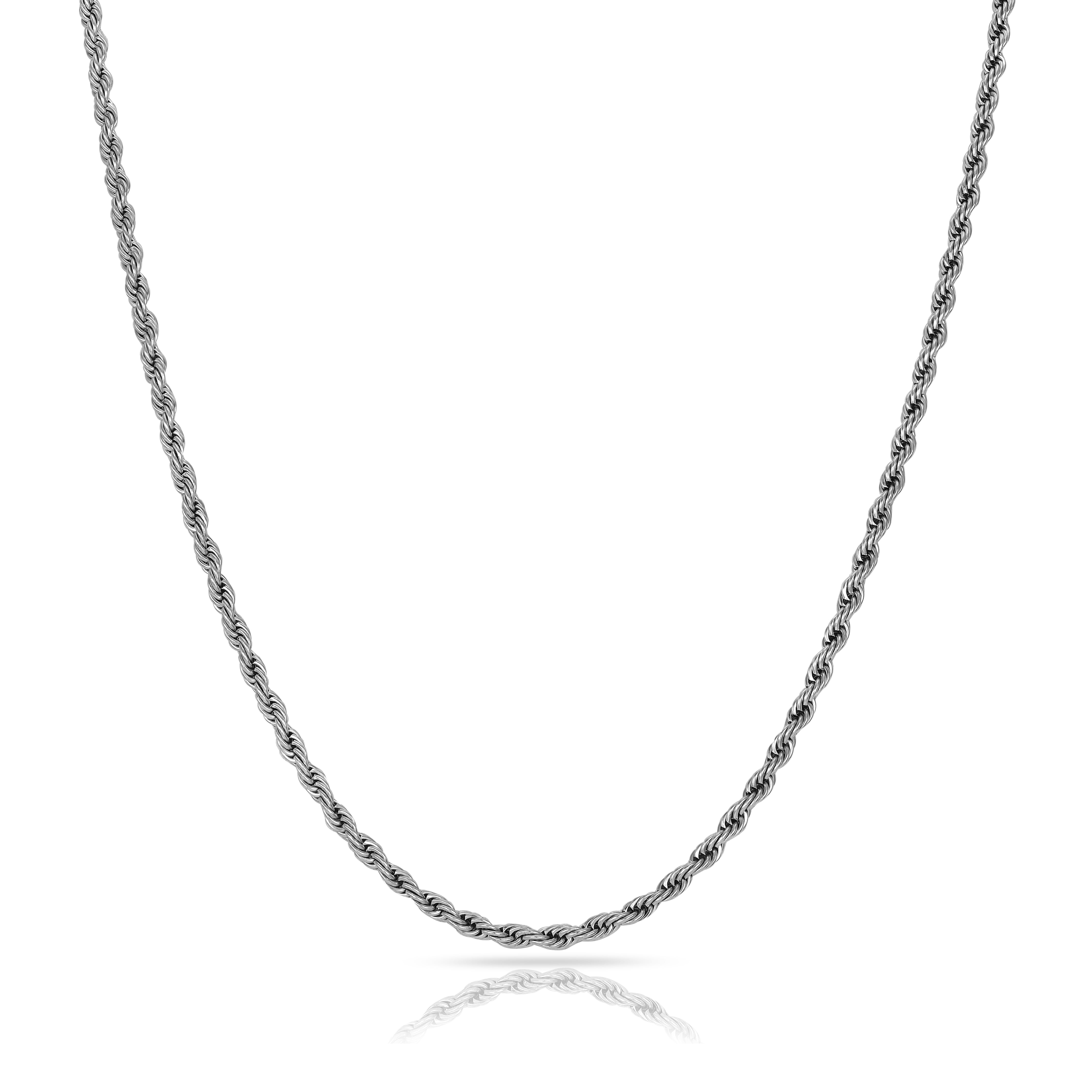 Set - Kette + Armband 3mm Kordelkette Rope Chain aus Edelstahl - Taipan Schmuck