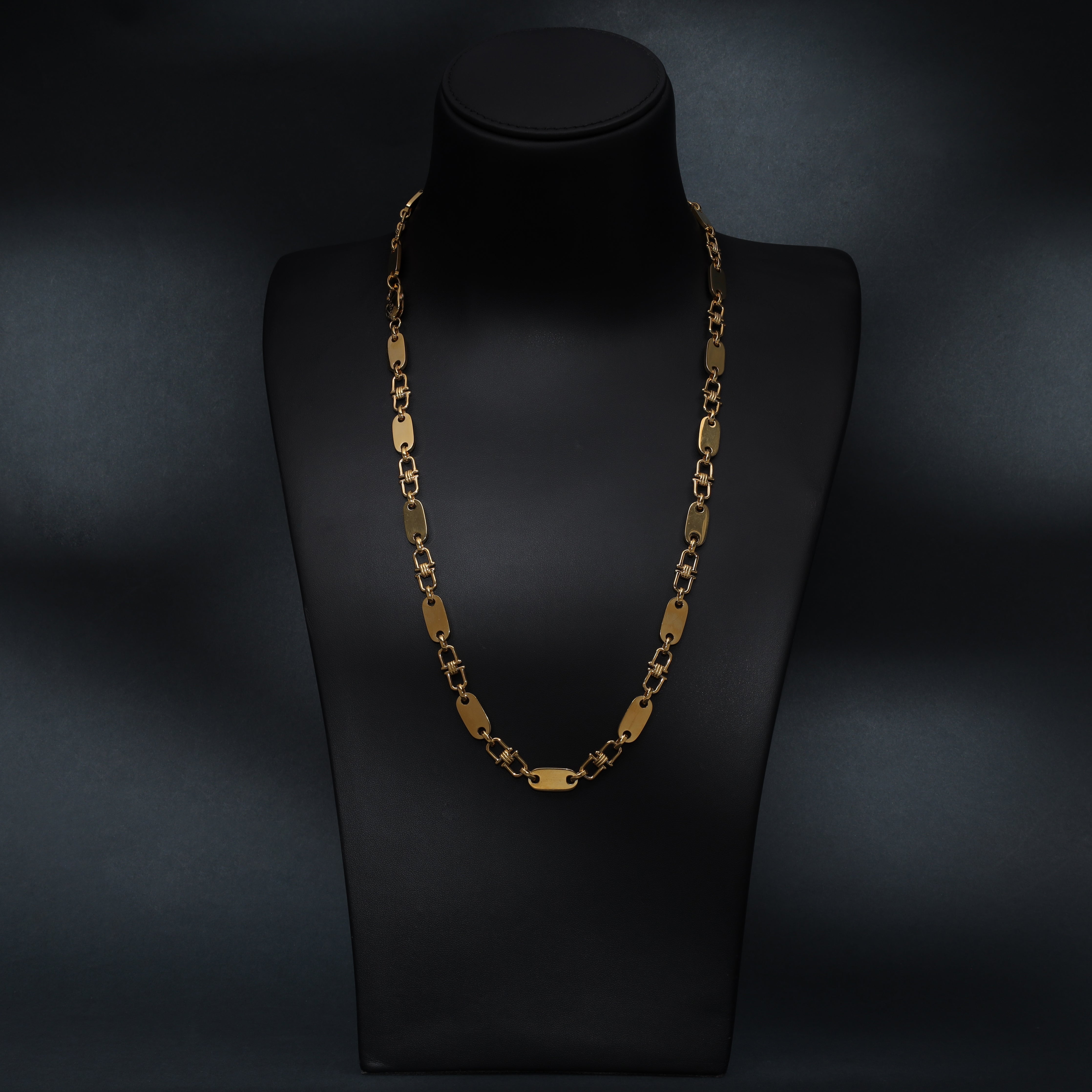 8,5mm Plattenkette aus Edelstahl 18K Vergoldet - Taipan Schmuck