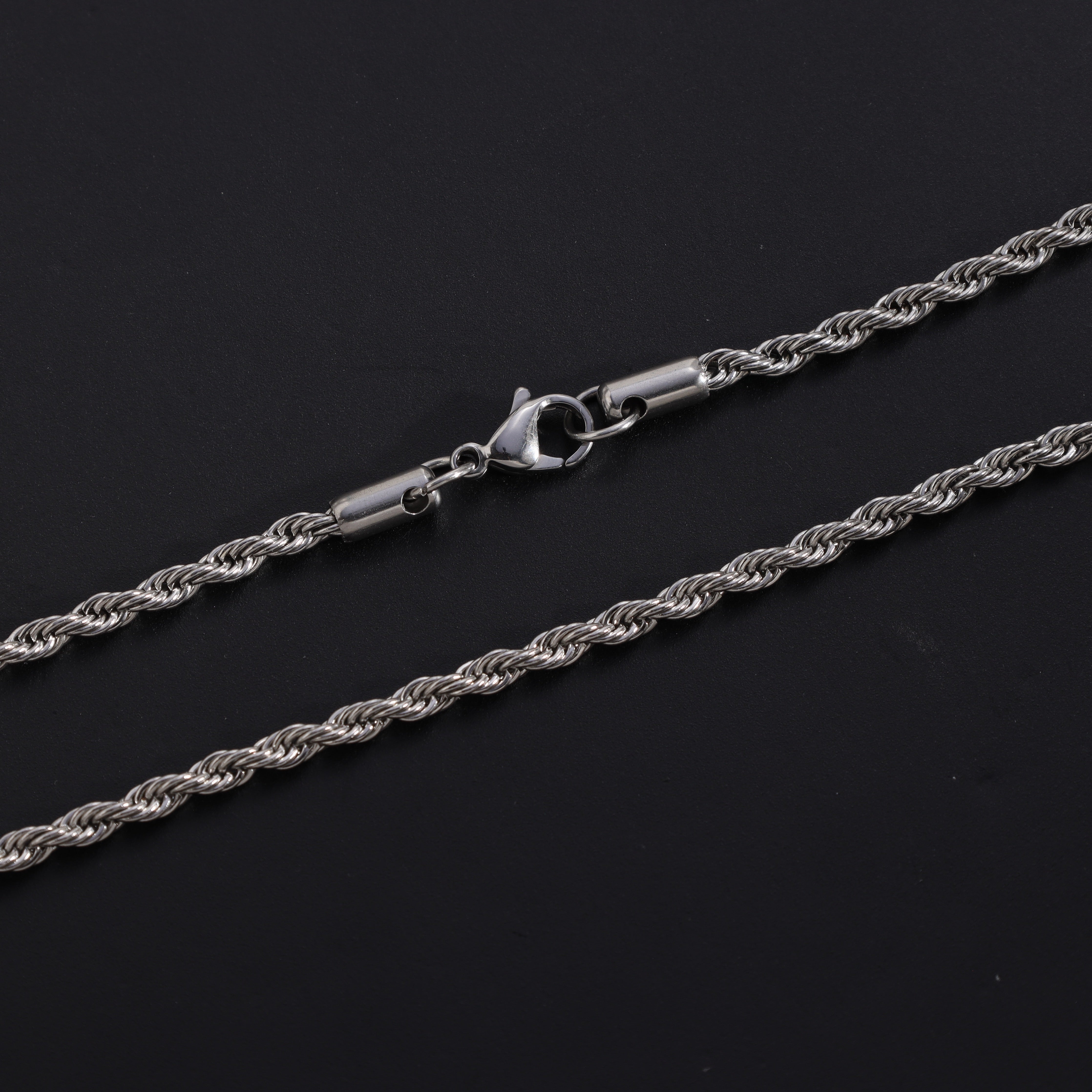 Set - Kette + Armband 3mm Kordelkette Rope Chain aus Edelstahl - Taipan Schmuck