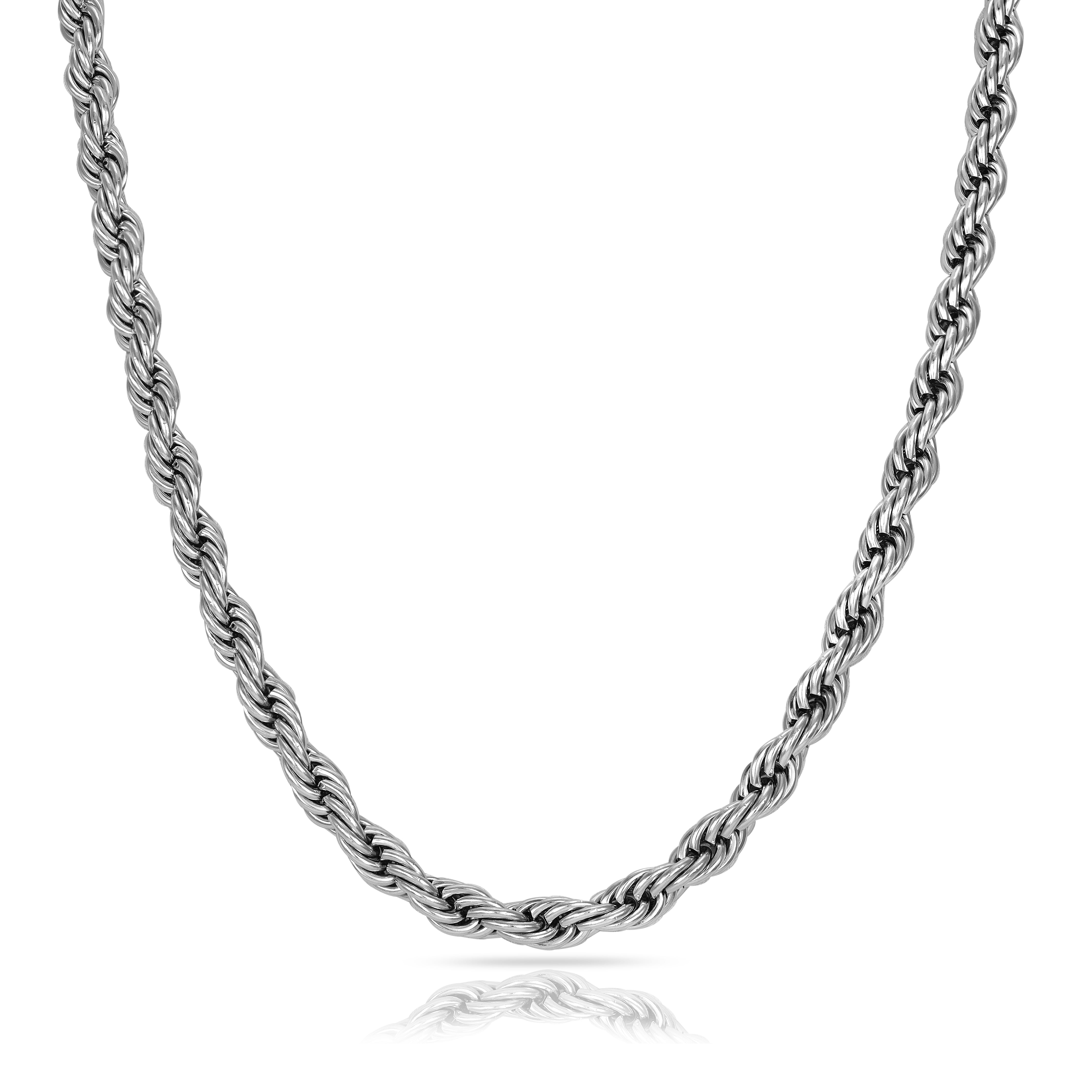 Set - Kette + Armband 7mm Kordelkette Rope Chain aus Edelstahl - Taipan Schmuck