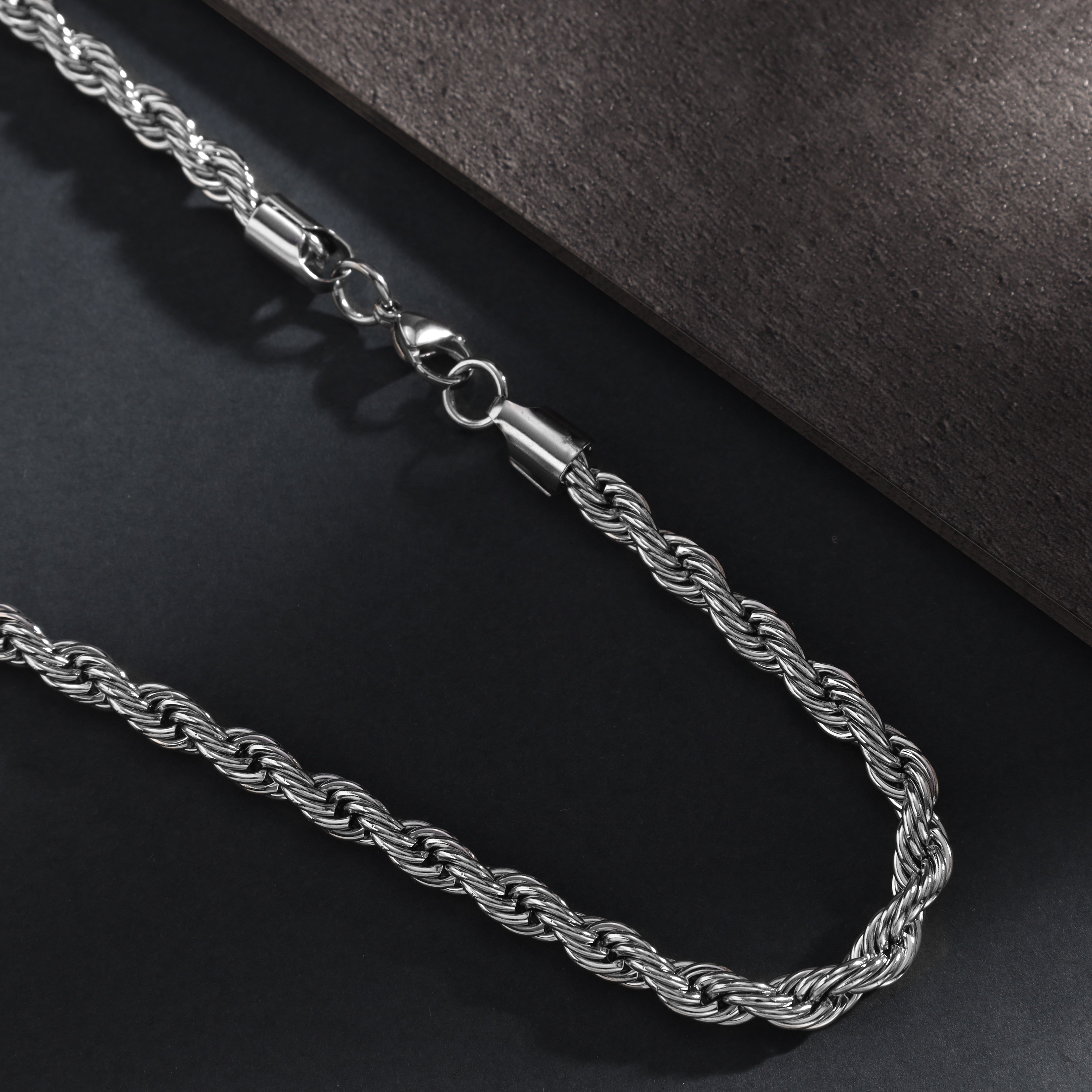 Kordelkette Rope Chain 7mm breit aus Edelstahl - Taipan Schmuck