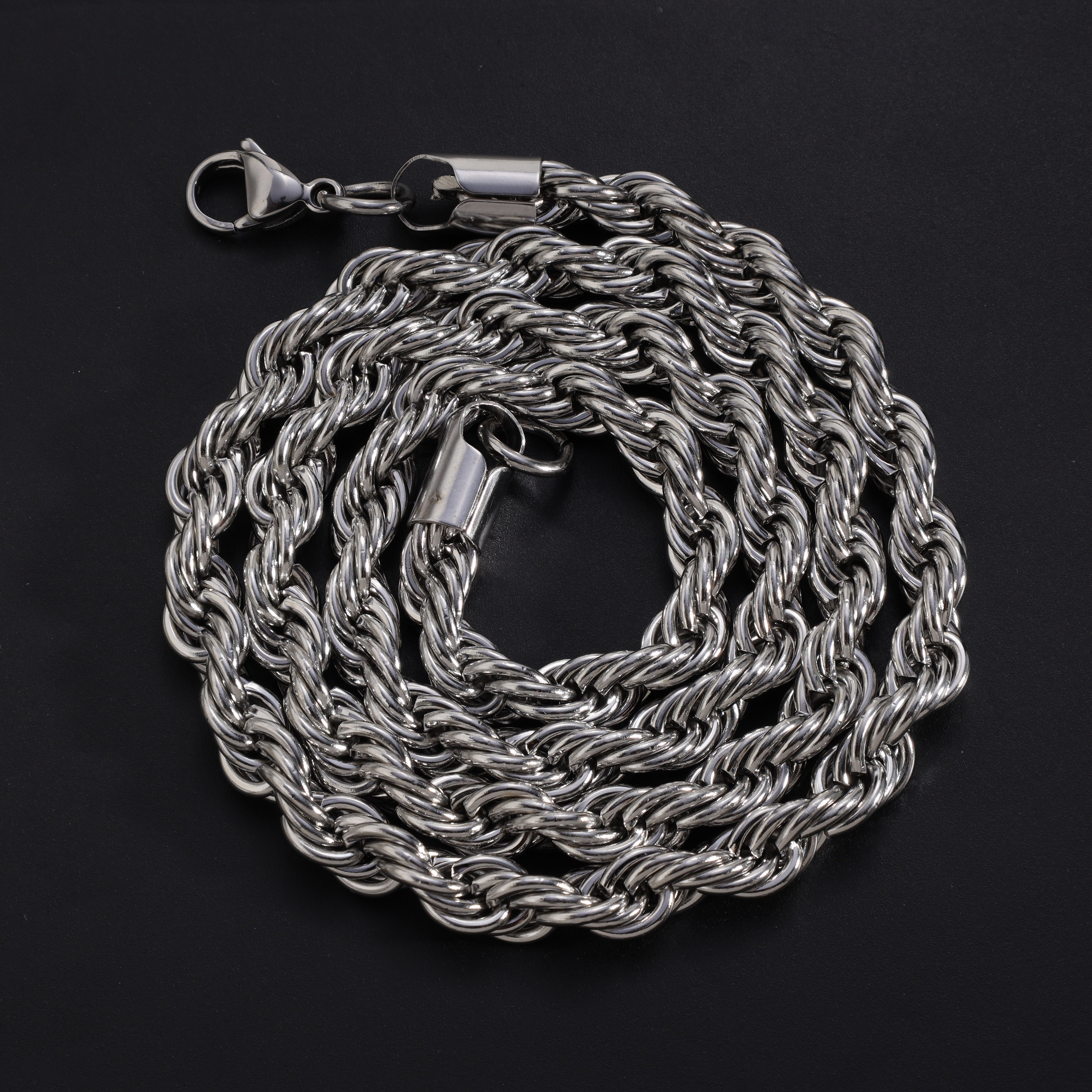 Kordelkette Rope Chain 7mm breit aus Edelstahl - Taipan Schmuck