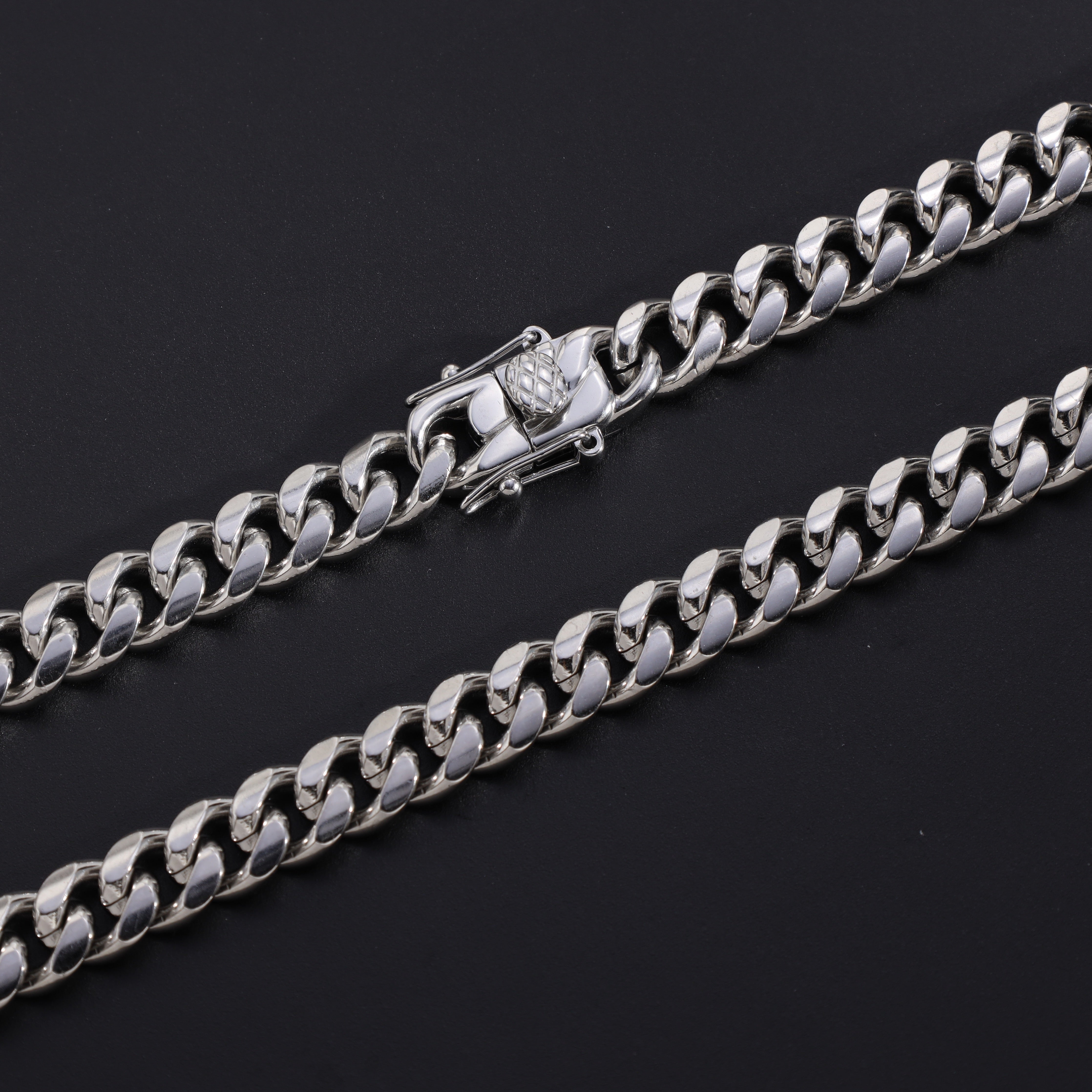 8mm Miami Cuban Link Curb Chain Made of Stainless Steel