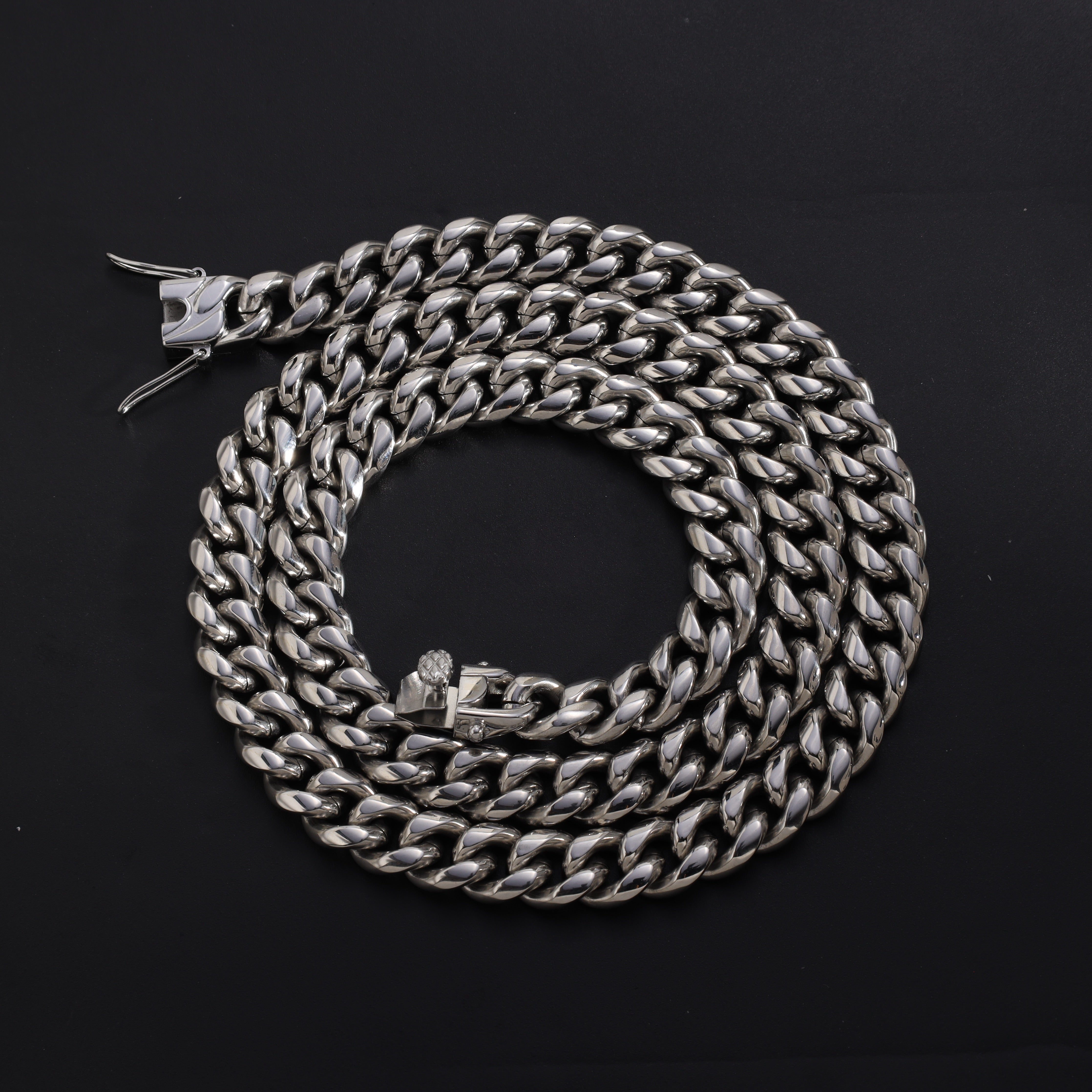 10mm Miami Cuban Link Curb Chain Made of Stainless Steel