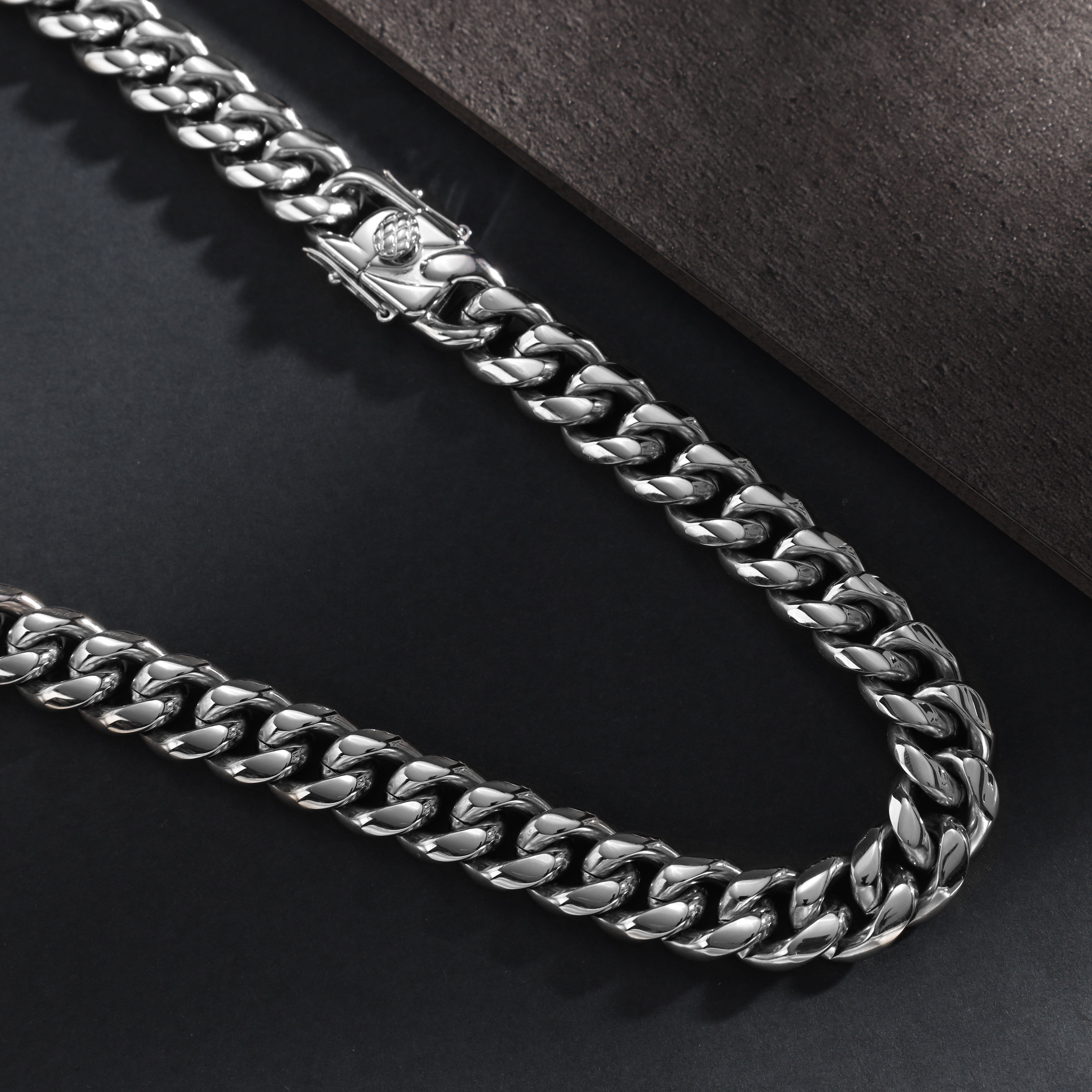 Set - Kette + Armband 12mm Miami Cuban Link Panzerkette aus Edelstahl - Taipan Schmuck