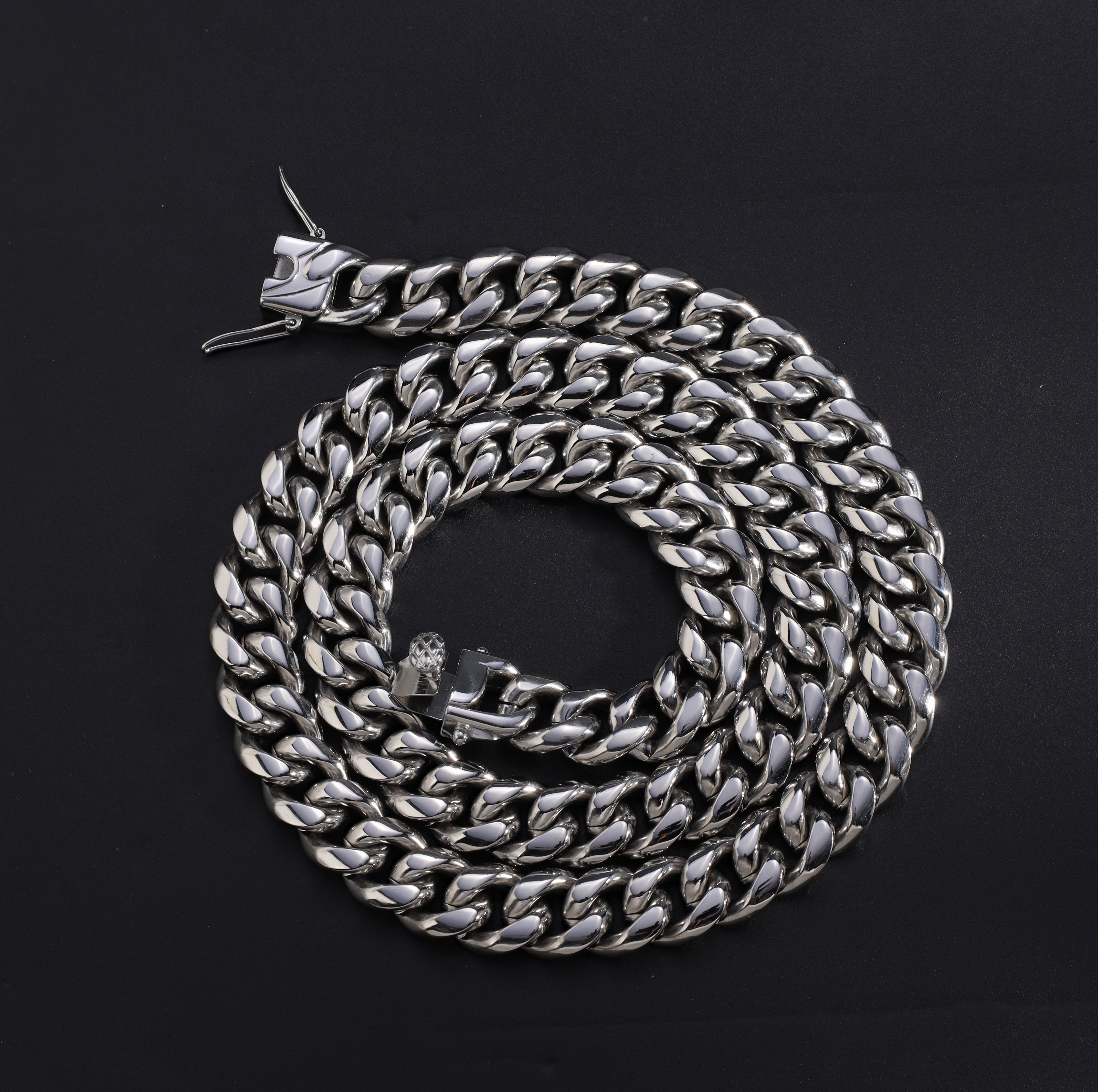12mm Miami Cuban Link Panzerkette aus Edelstahl - Taipan Schmuck