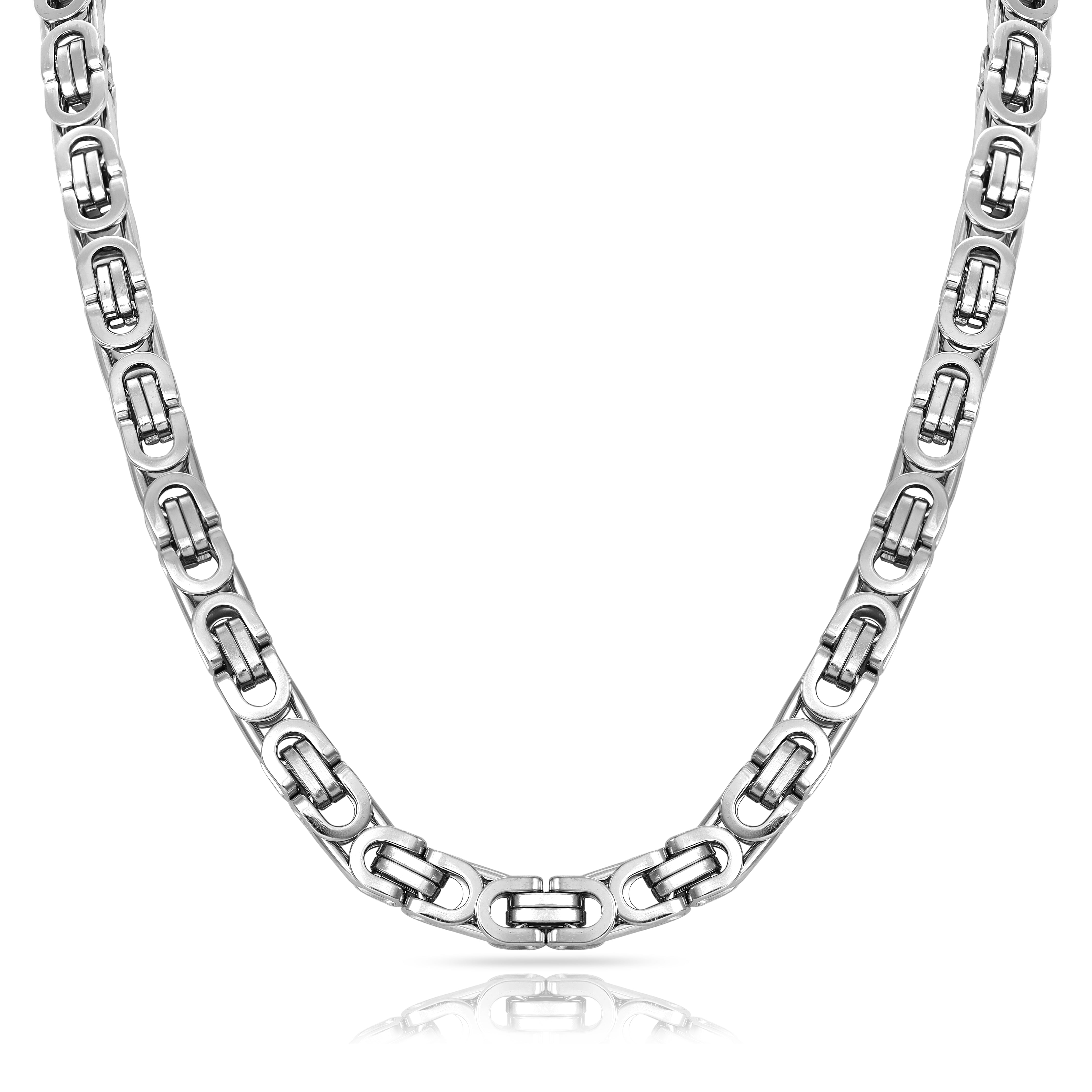 8mm Etruskerkette flache Königskette 60cm aus Edelstahl - Taipan Schmuck
