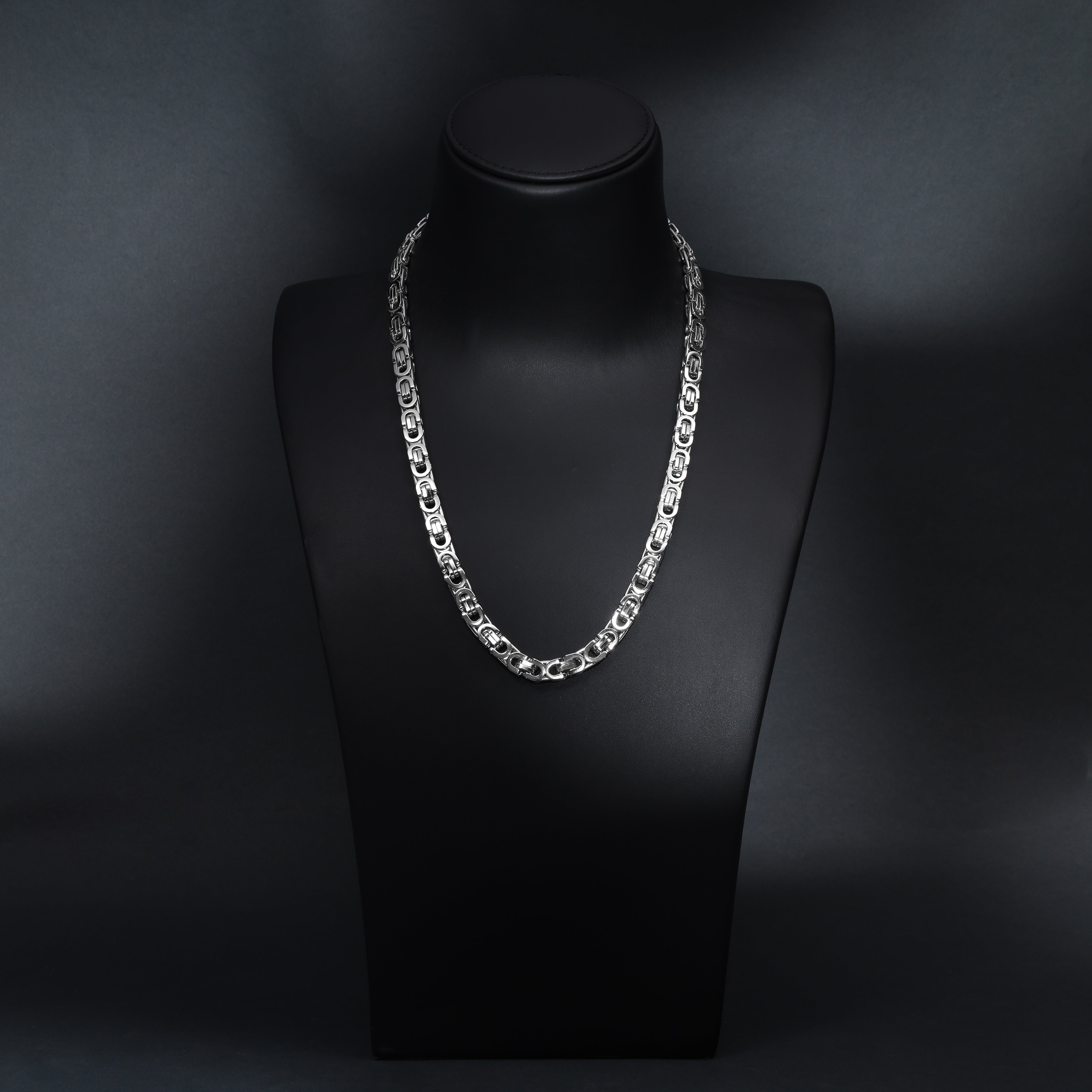 8mm Etruskerkette flache Königskette 60cm aus Edelstahl - Taipan Schmuck