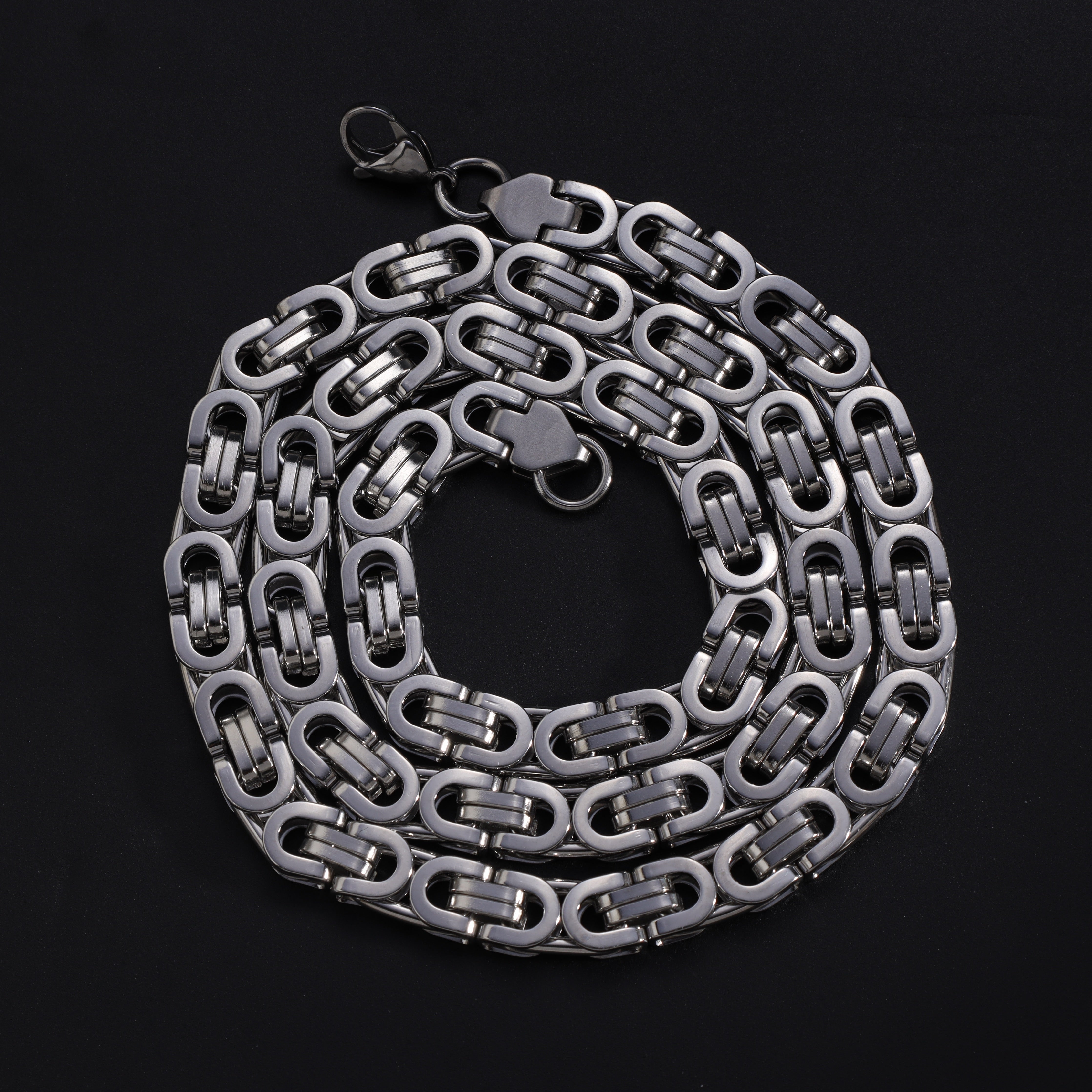 8mm Etruskerkette flache Königskette 60cm aus Edelstahl - Taipan Schmuck