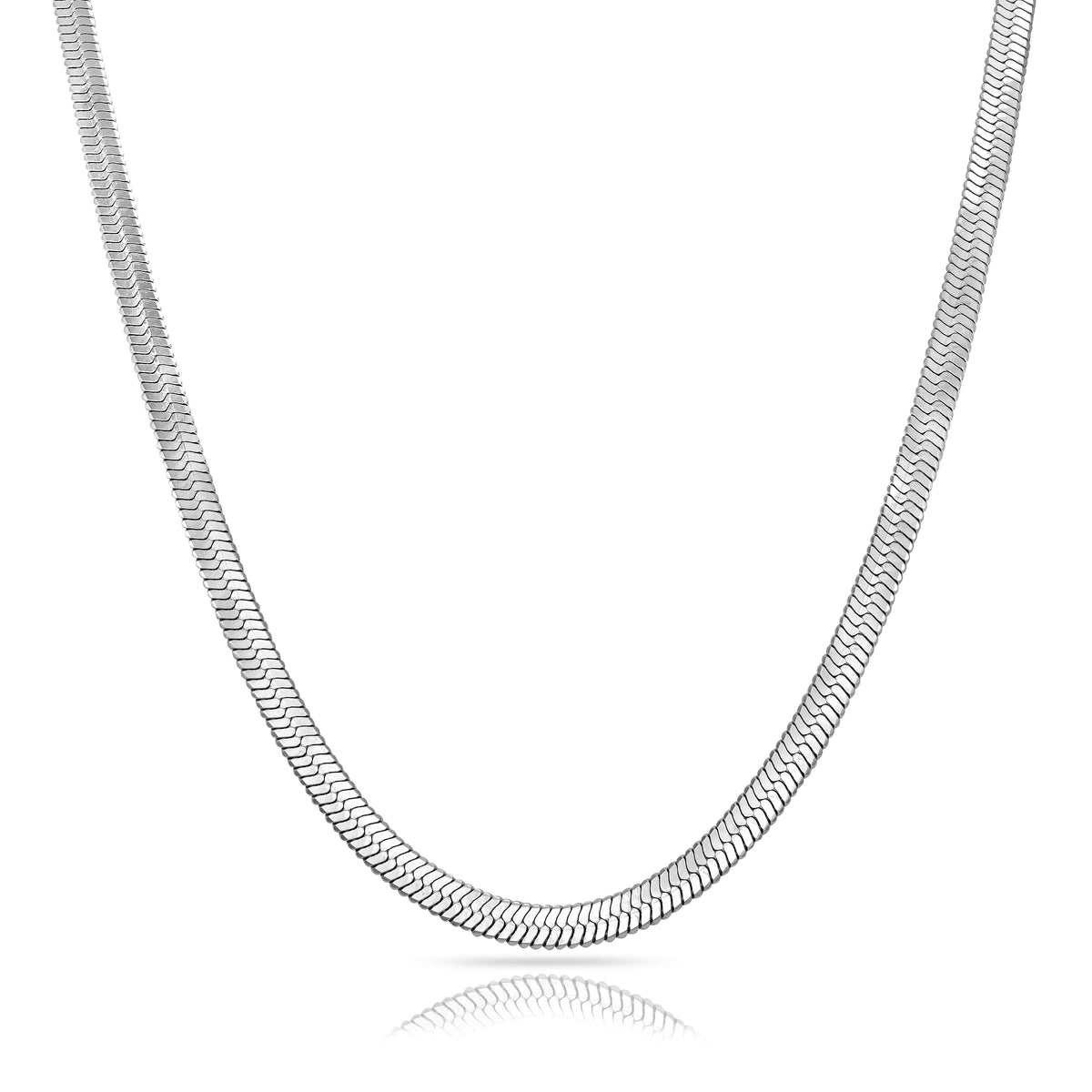 Fischgrätenkette Herringbone Chain 5mm breit 60cm aus Edelstahl - Taipan Schmuck