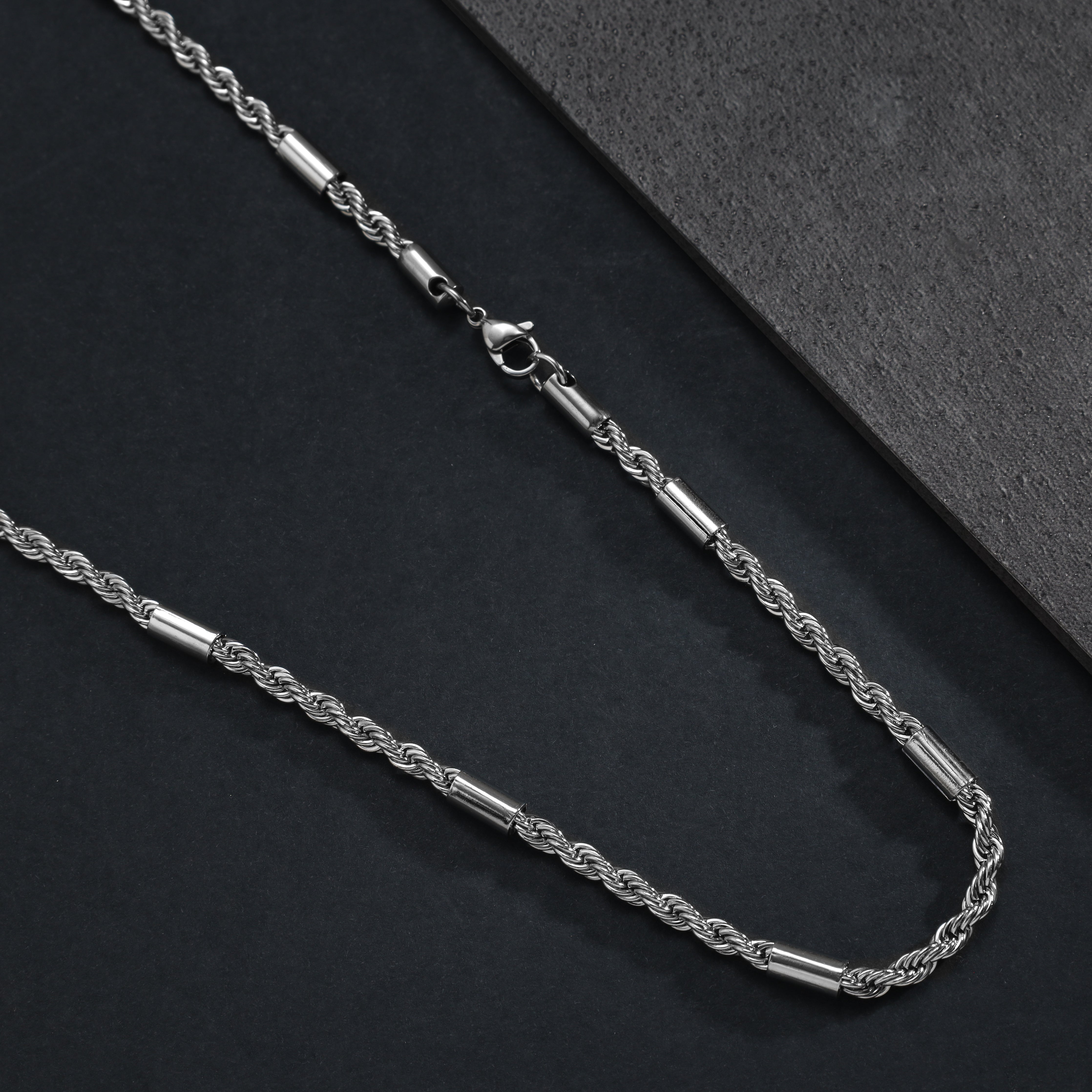 Kordelkette Bullet Chain 5mm breit 60cm aus Edelstahl - Taipan Schmuck