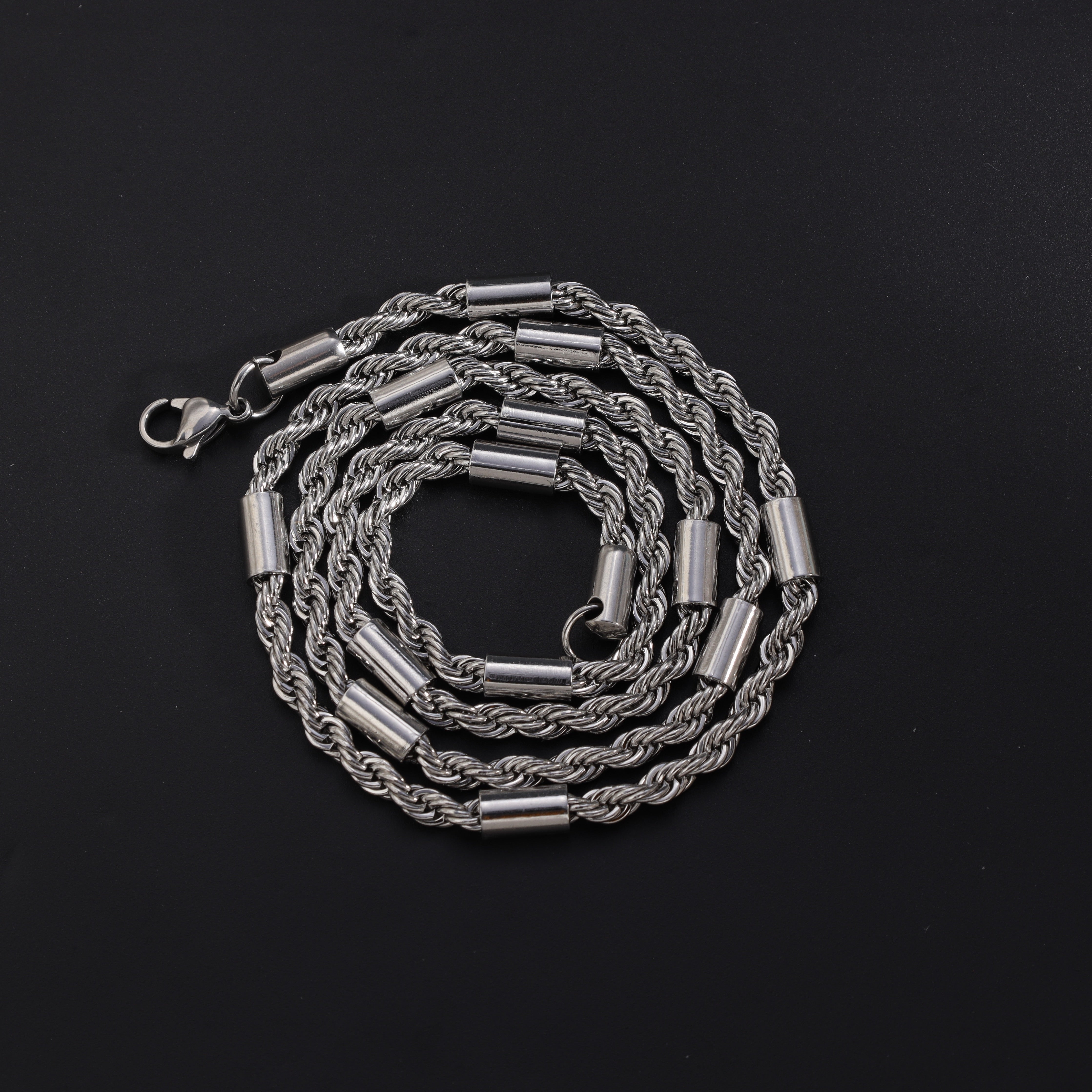 Kordelkette Bullet Chain 5mm breit 60cm aus Edelstahl - Taipan Schmuck