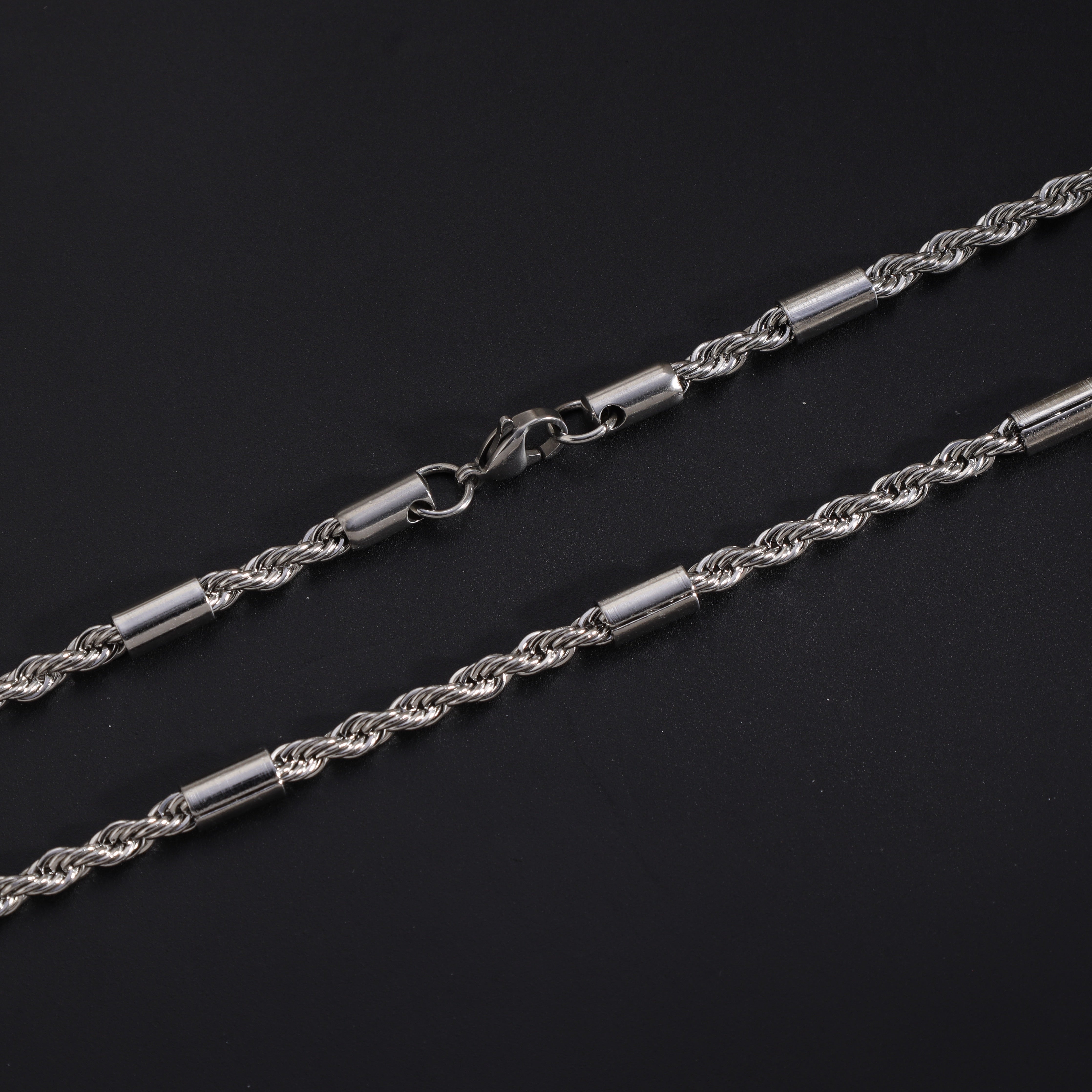 Kordelkette Bullet Chain 5mm breit 60cm aus Edelstahl - Taipan Schmuck