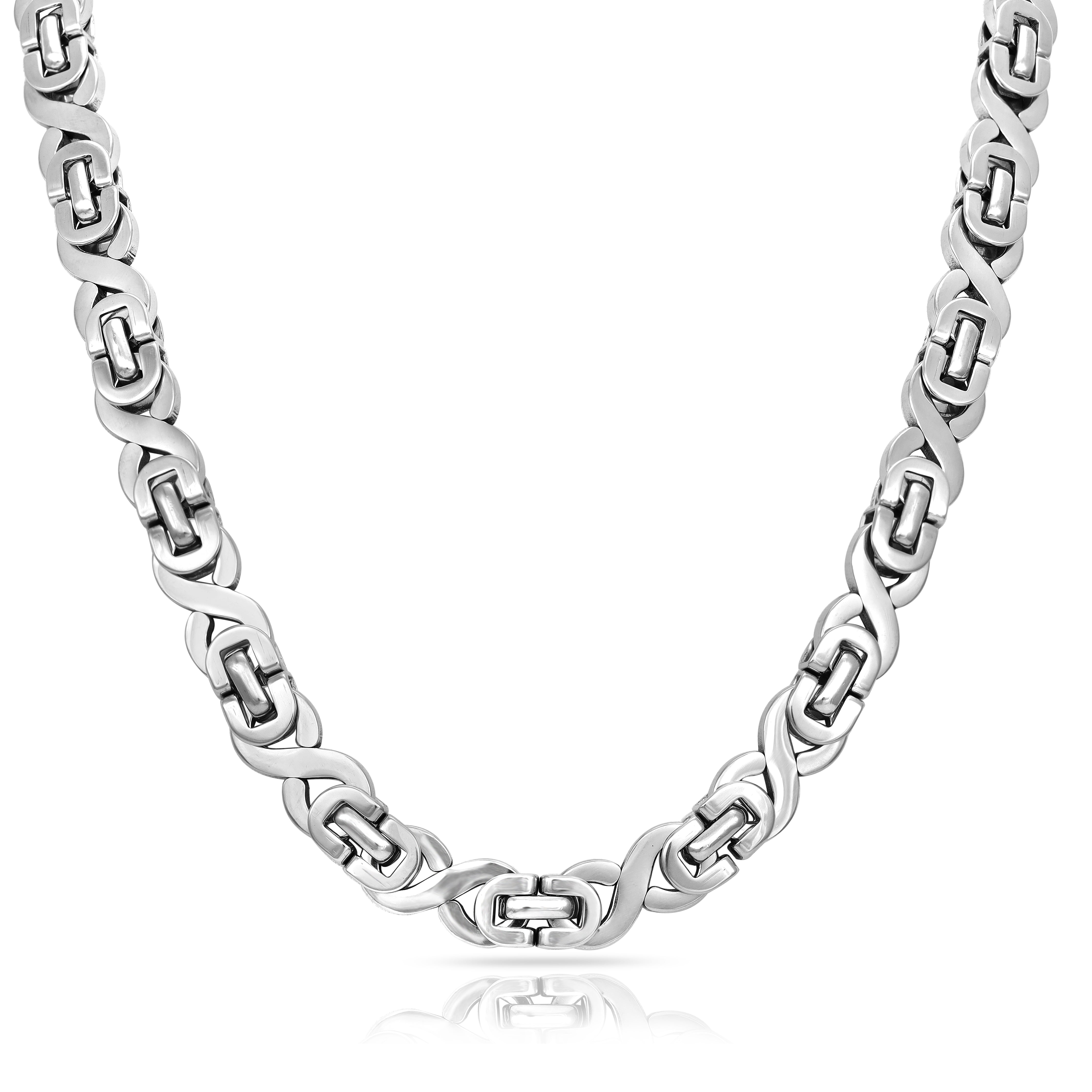 10mm Etrusker Infinity Kette flache Königskette 60cm aus Edelstahl - Taipan Schmuck