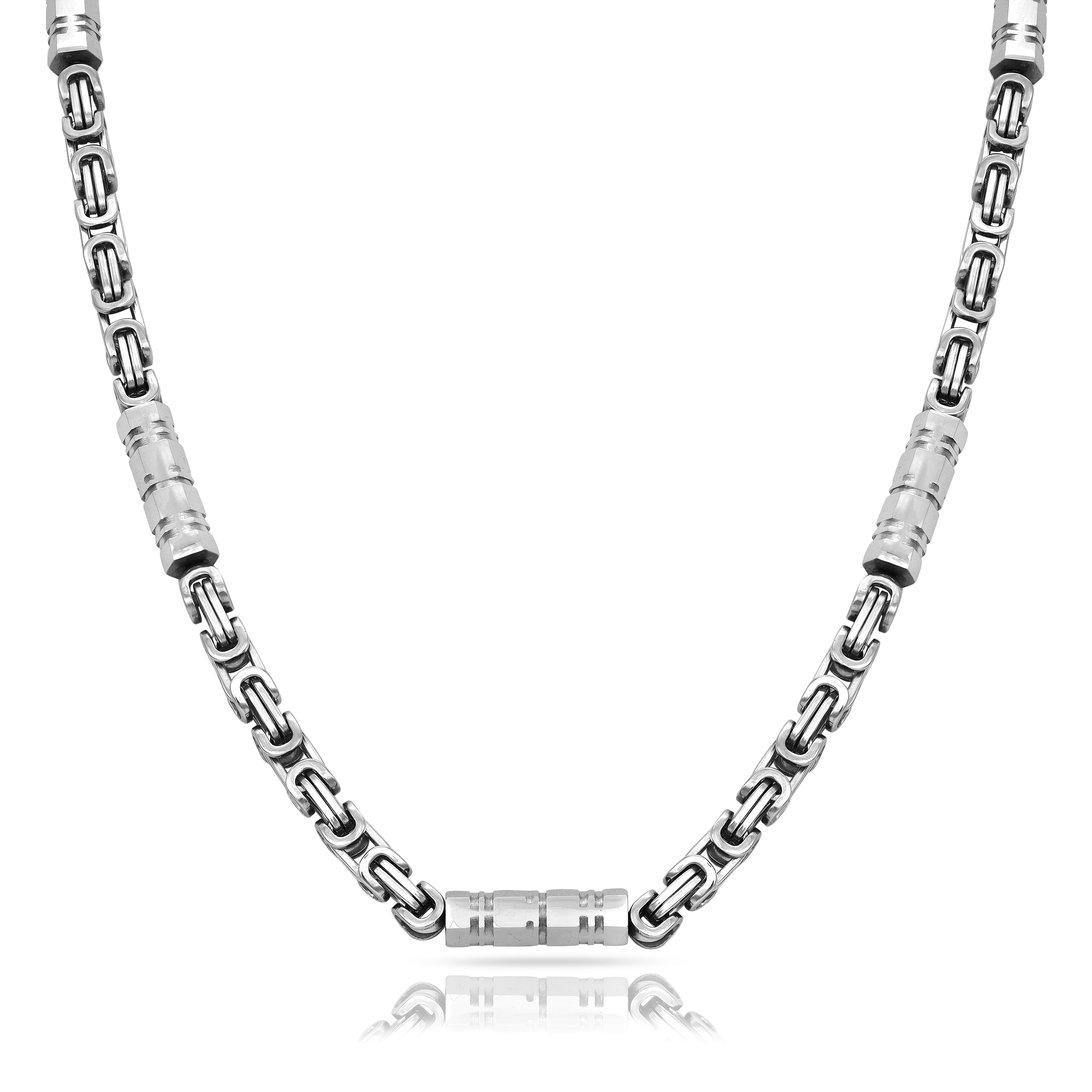 5mm Königskette + Montecarlo Kette 60cm aus Edelstahl - Taipan Schmuck