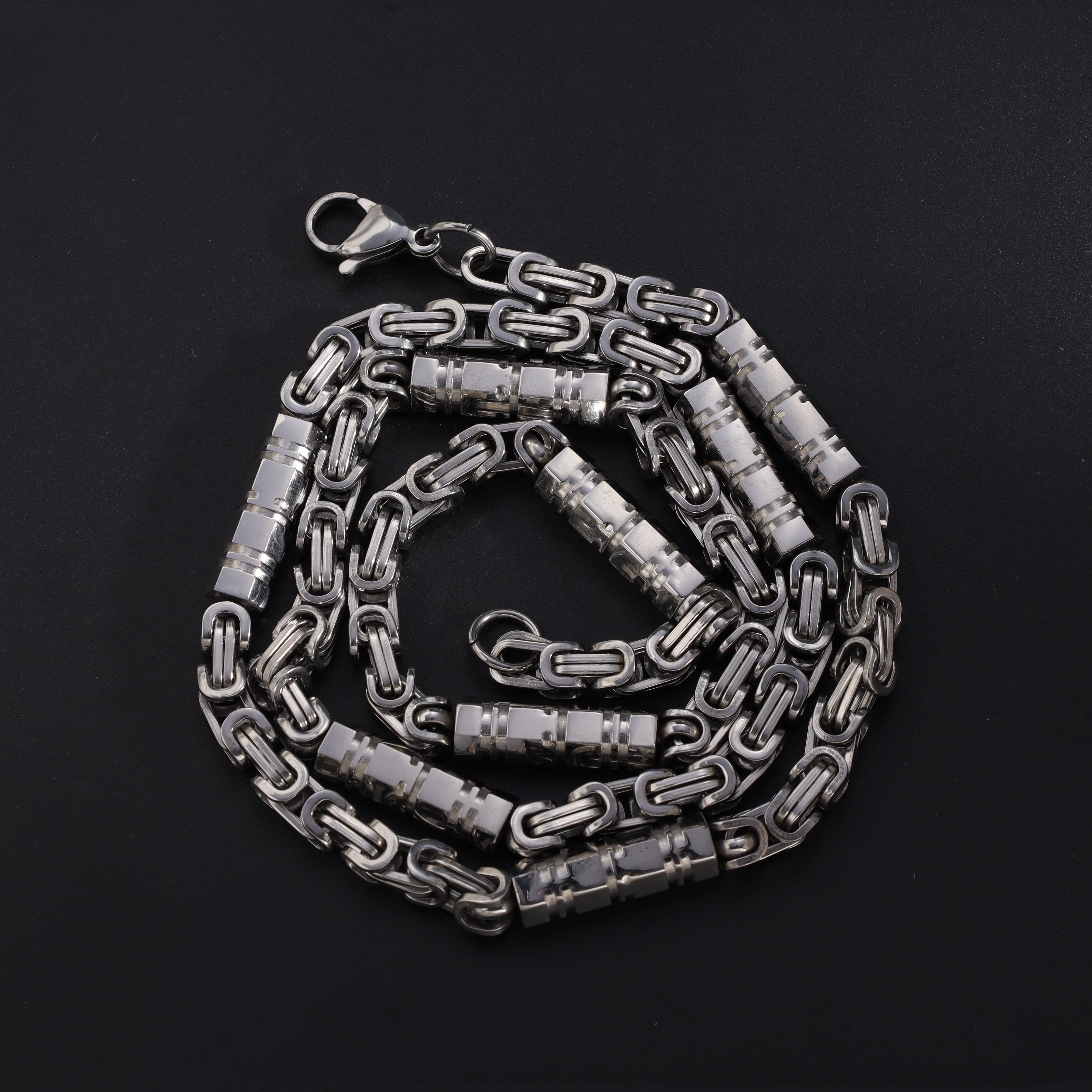 5mm Königskette + Montecarlo Kette 60cm aus Edelstahl - Taipan Schmuck