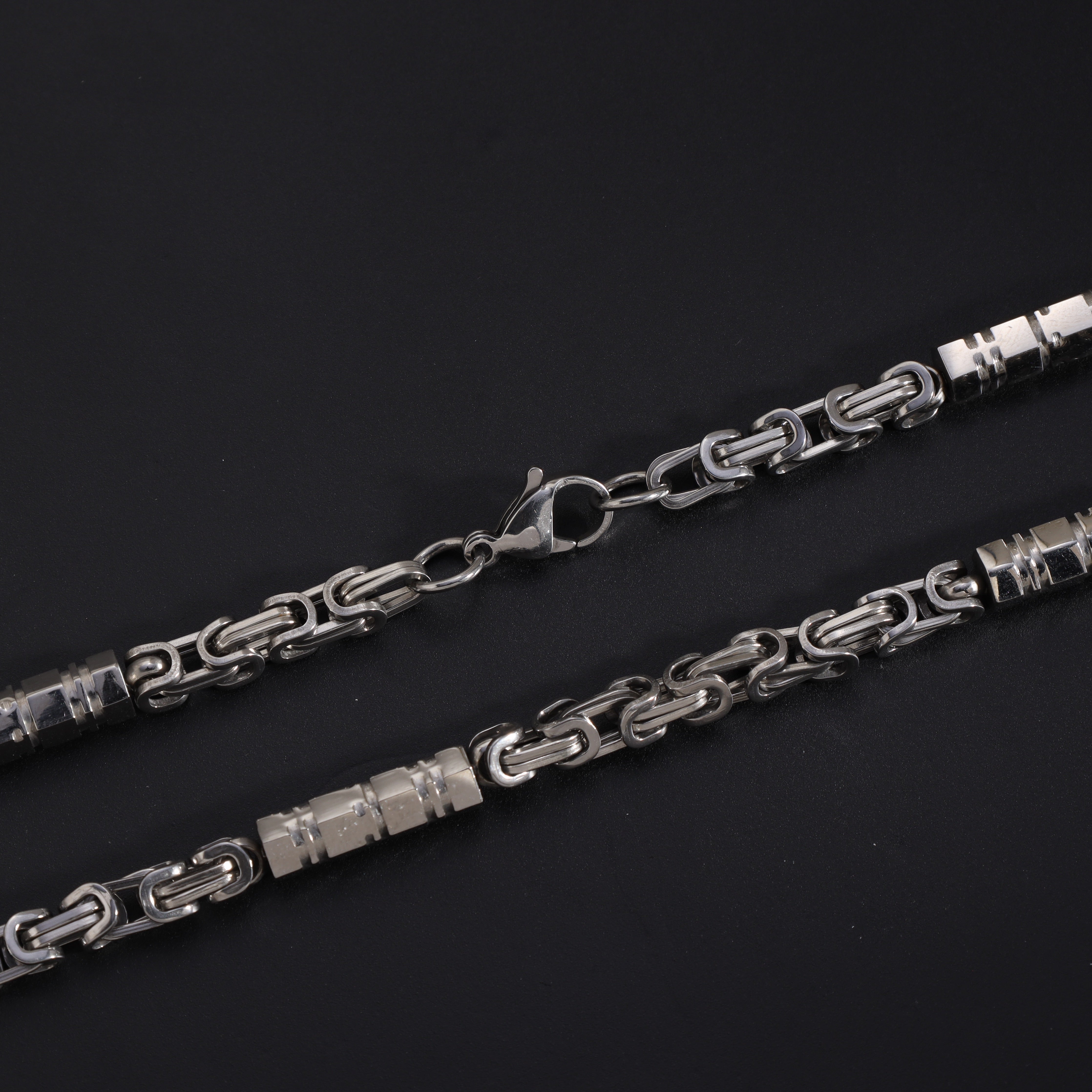 5mm Königskette + Montecarlo Kette 60cm aus Edelstahl - Taipan Schmuck