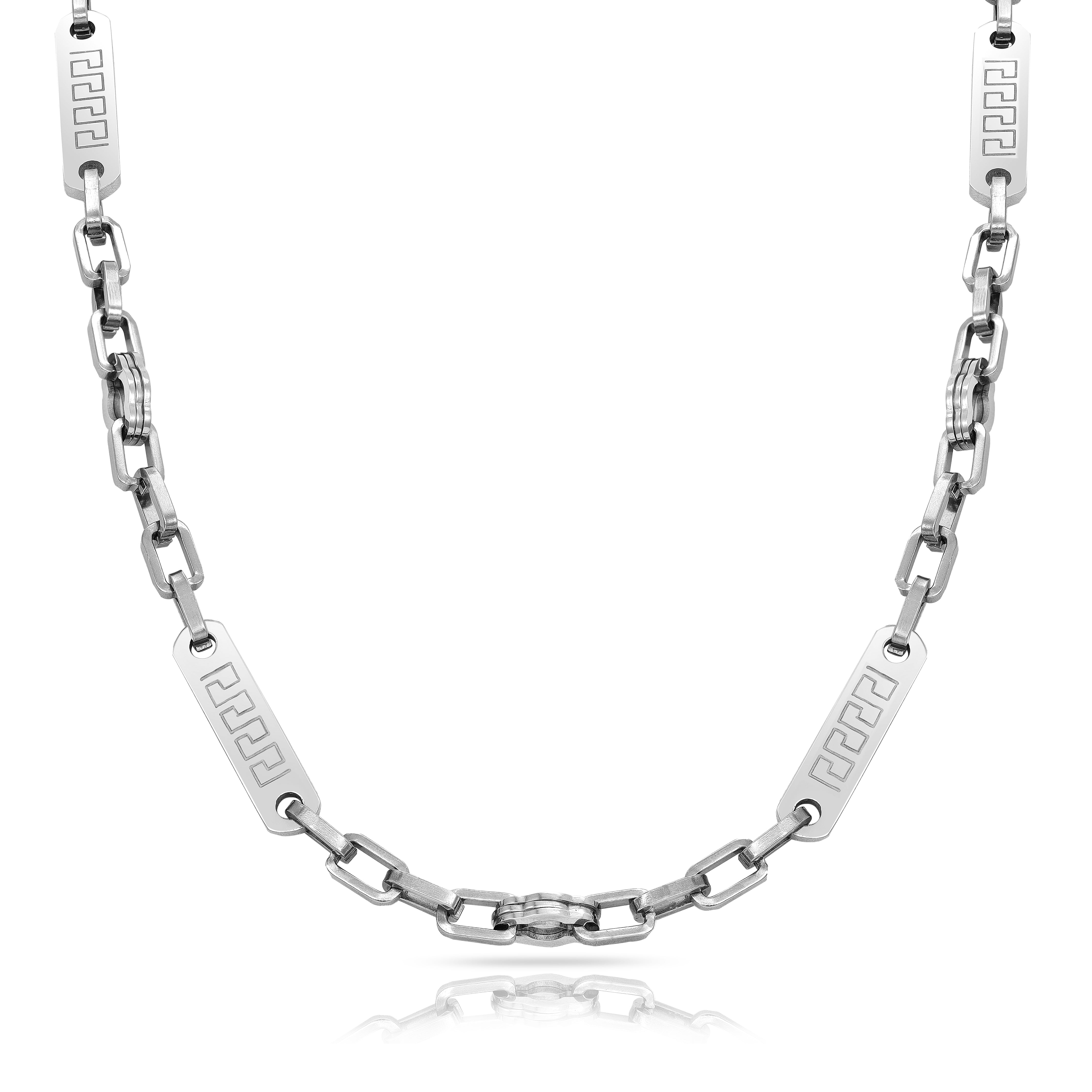 Ankerkette mit Plattenelement 7,5mm breit aus Edelstahl - Taipan Schmuck