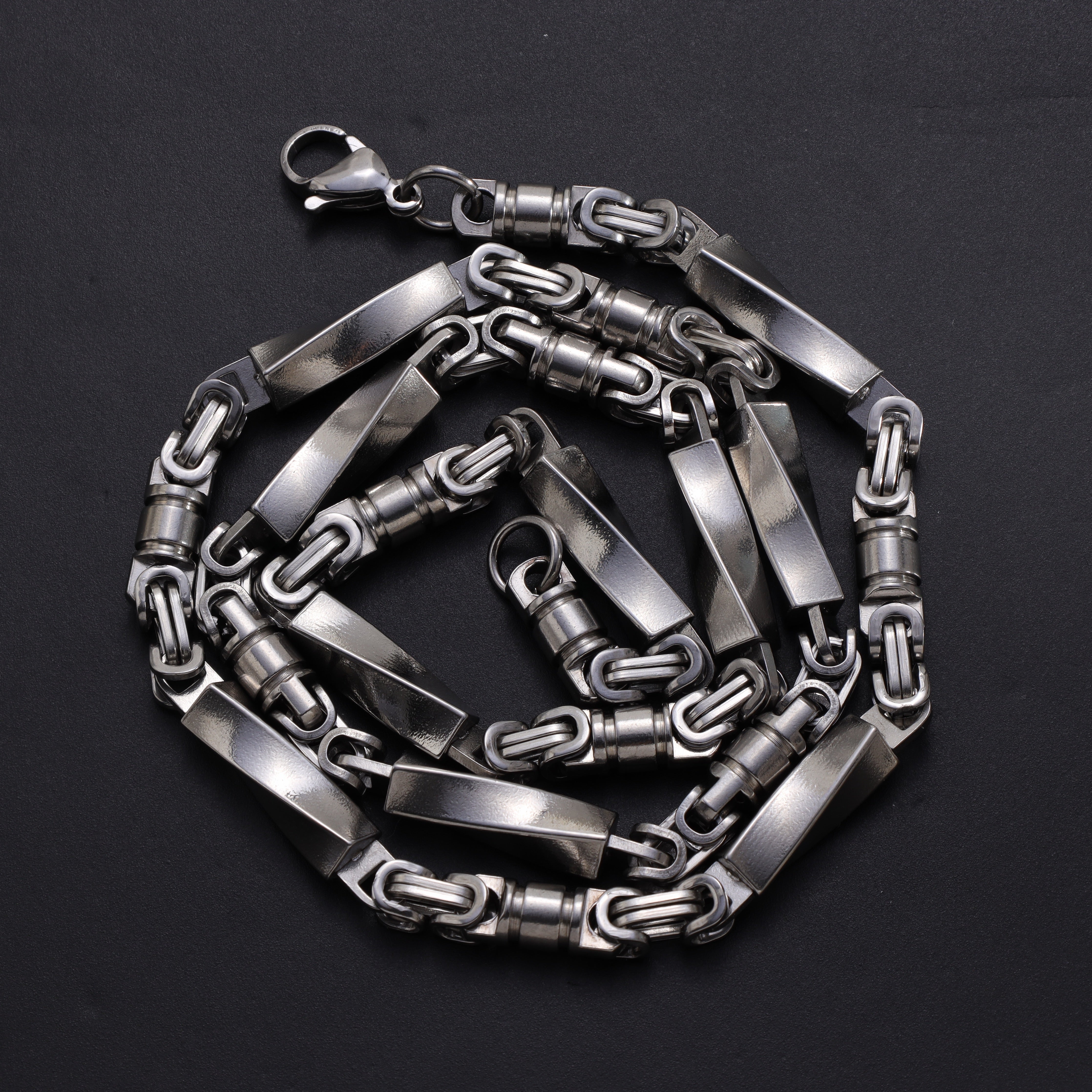 6mm Königskette + Montecarlo Kette aus Edelstahl - Taipan Schmuck