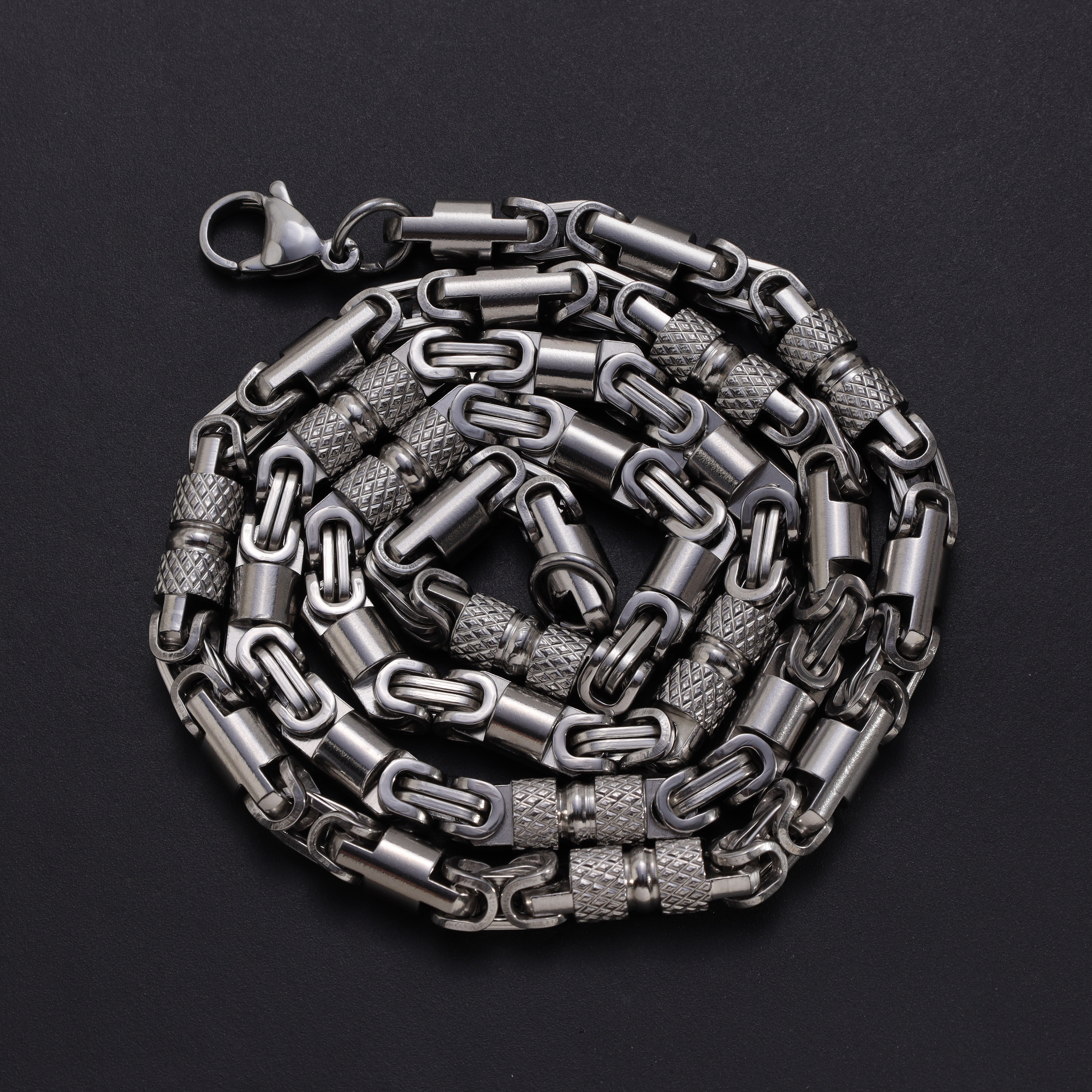 6mm Königskette + Montecarlo Kette aus Edelstahl - Taipan Schmuck