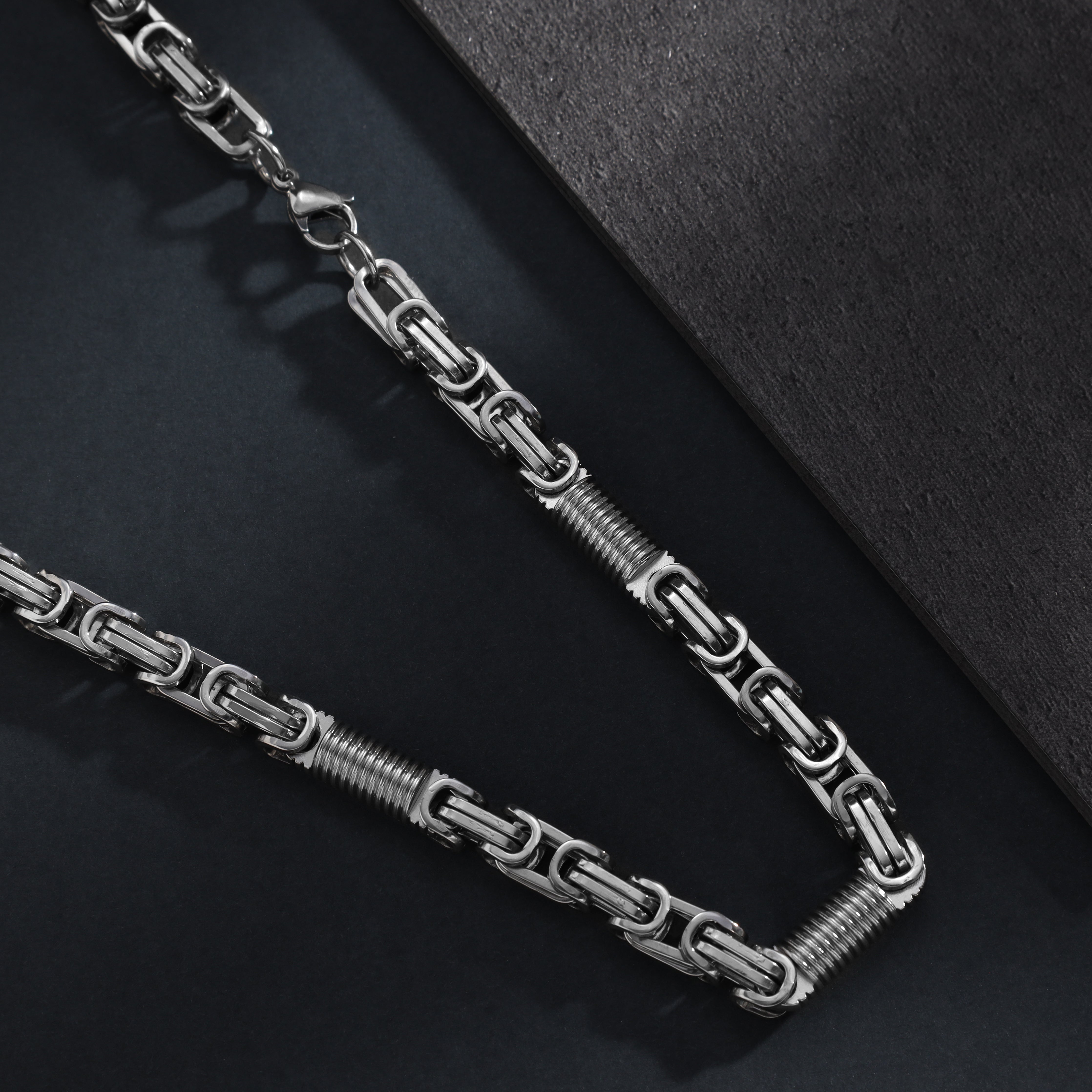 8mm Königskette + Montecarlo Kette 60cm aus Edelstahl - Taipan Schmuck